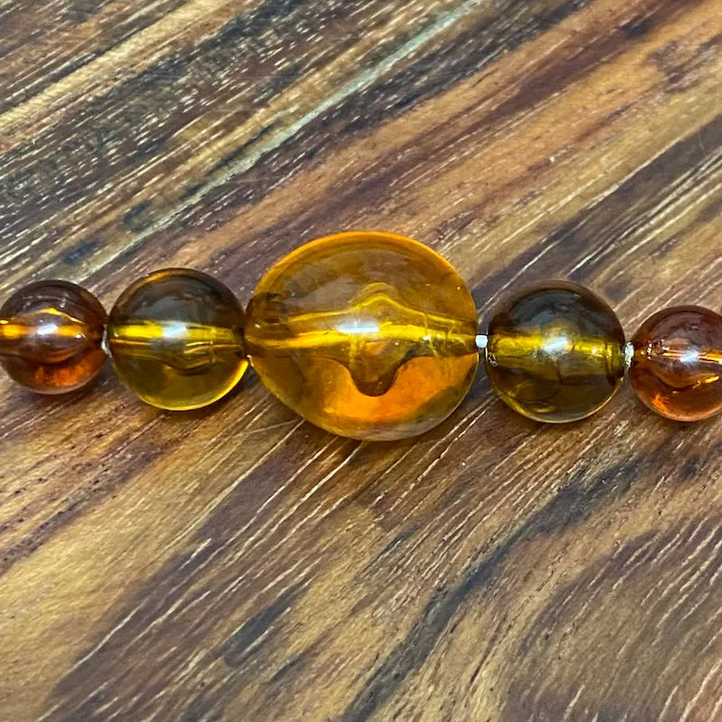 10mm Round Beads (50) - Honey - Amber Look Vintage Beads