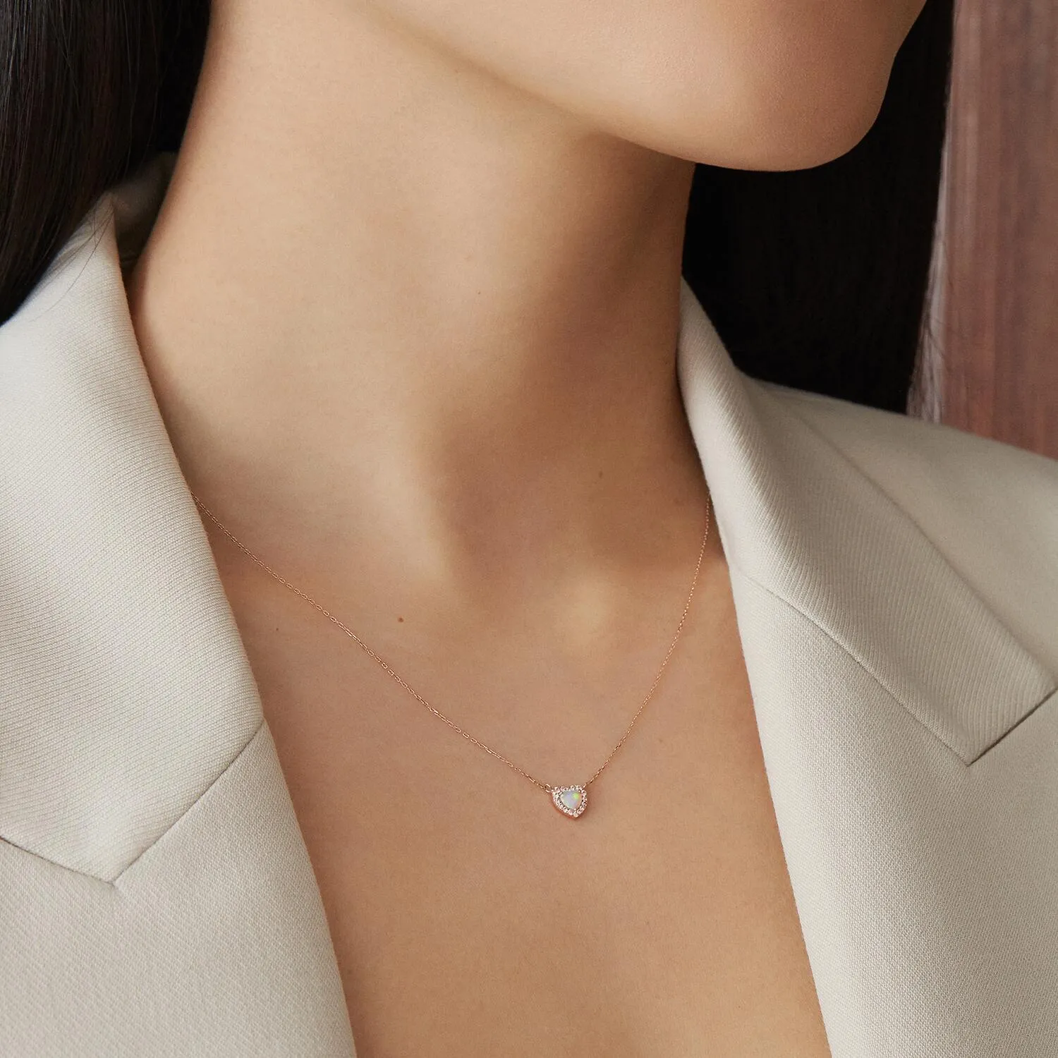14k Rose Gold Heart Necklace