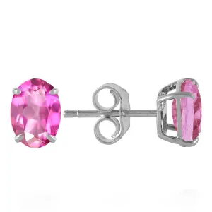 1.8 Carat 14K Solid White Gold Ah Those Eyes Pink Topaz Earrings