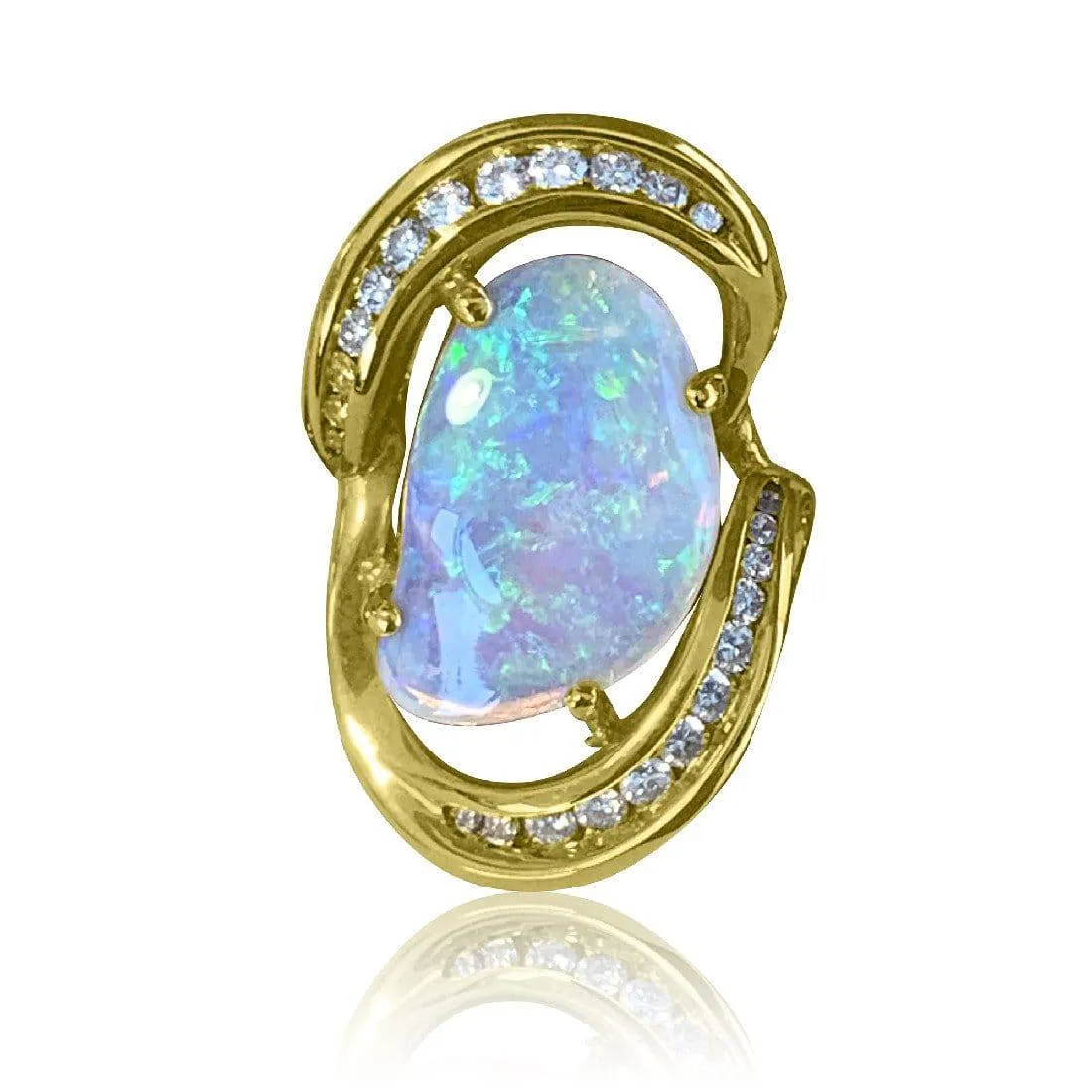 18kt Yellow Gold Opal and Diamond ring