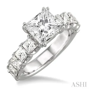 2.00 ctw Princess Cut Diamond Semi-Mount Engagement Ring in 18K White Gold