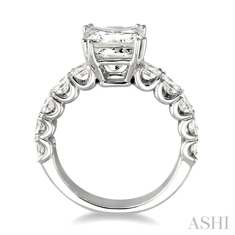 2.00 ctw Princess Cut Diamond Semi-Mount Engagement Ring in 18K White Gold