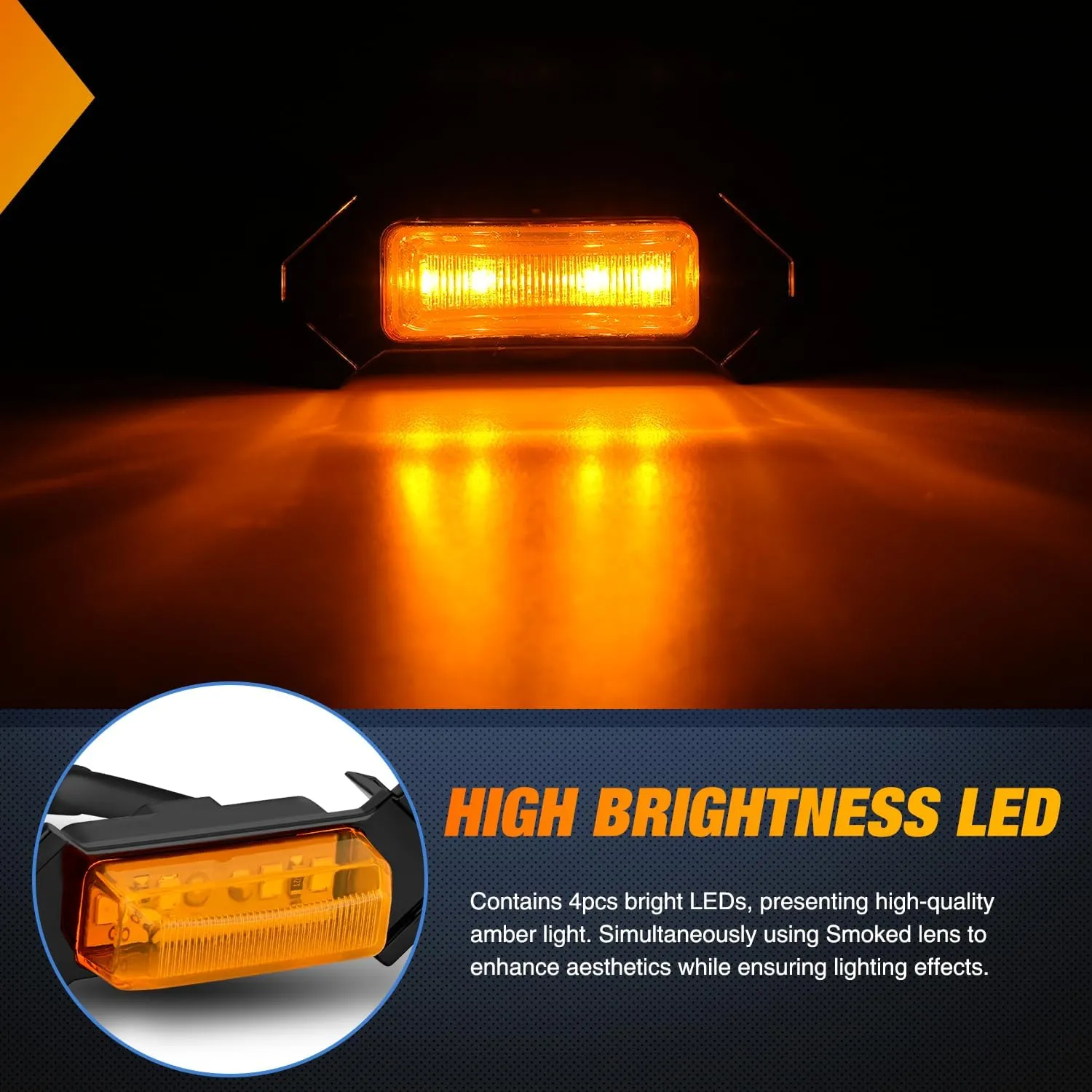 2016-2023 Toyota Tacoma TRD PRO 4LED Amber Front Grille Marker Lights