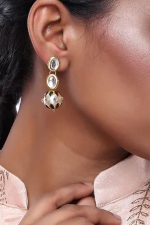 Alloy Large Dangle Earrings in Gold