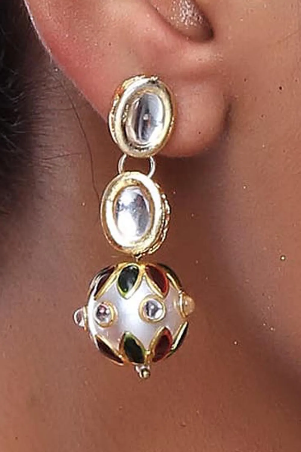 Alloy Large Dangle Earrings in Gold