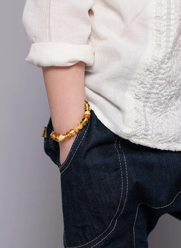 Amber Teething Necklace & Bracelet For Children / Extra Safe & Authentic