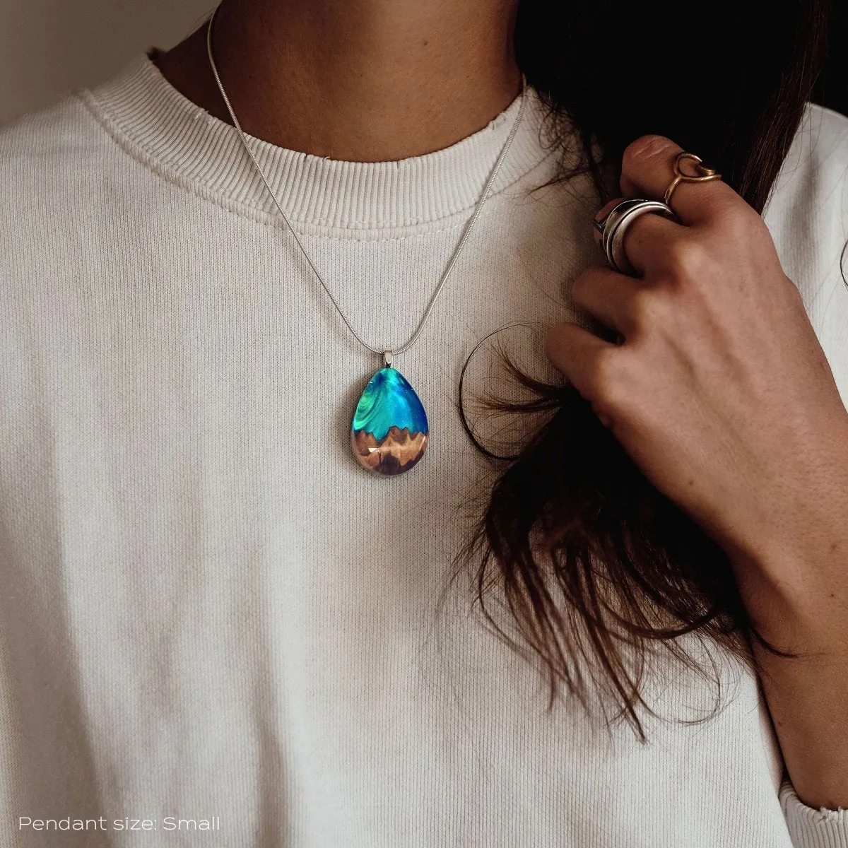 Aurora Borealis | opal pendant [teardrop]