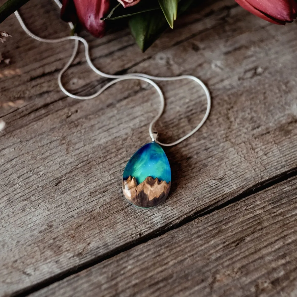 Aurora Borealis | opal pendant [teardrop]