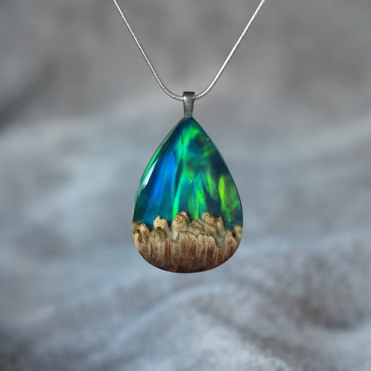 Aurora Borealis | opal pendant [teardrop]