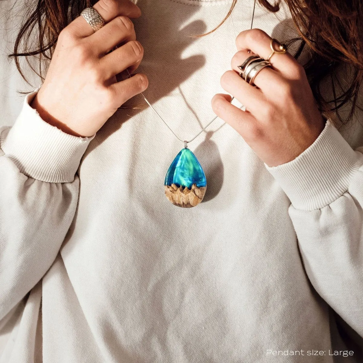 Aurora Borealis | opal pendant [teardrop]