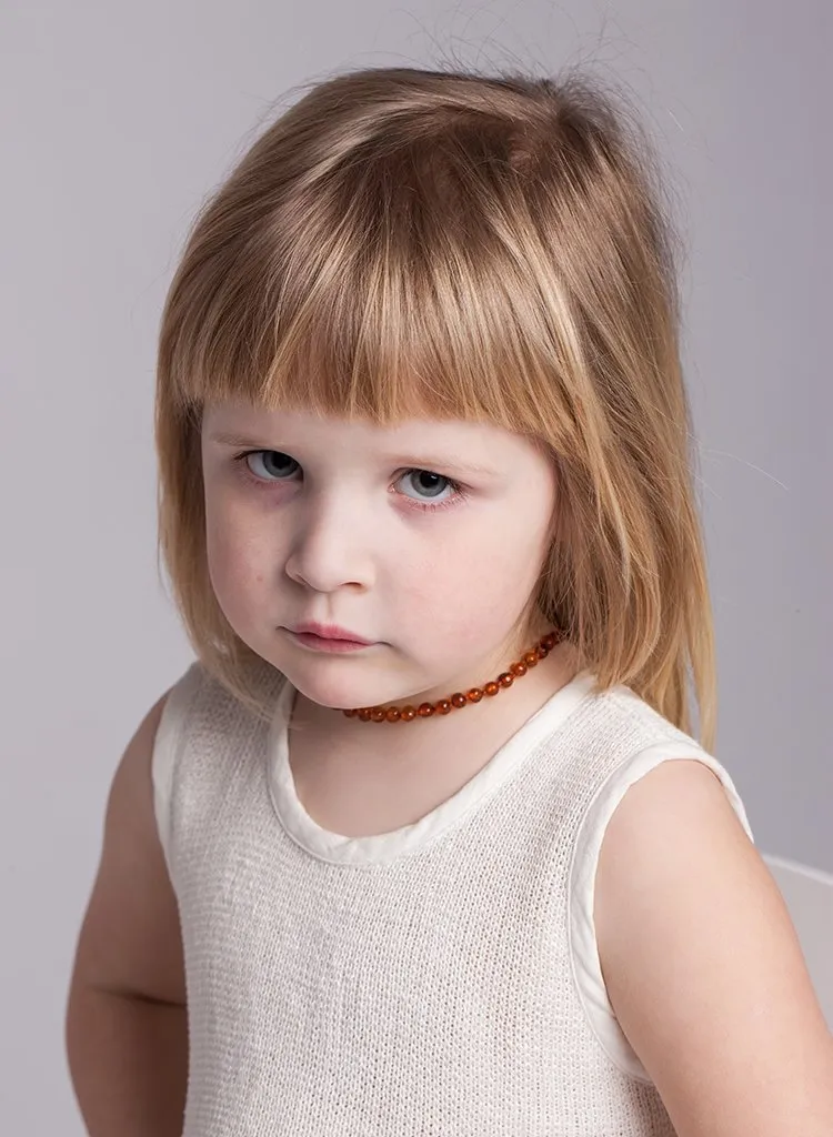 AUTHENTIC BALTIC AMBER NECKLACE AND/OR BRACELET FOR CHILDREN - POLISHED COGNAC COLOR