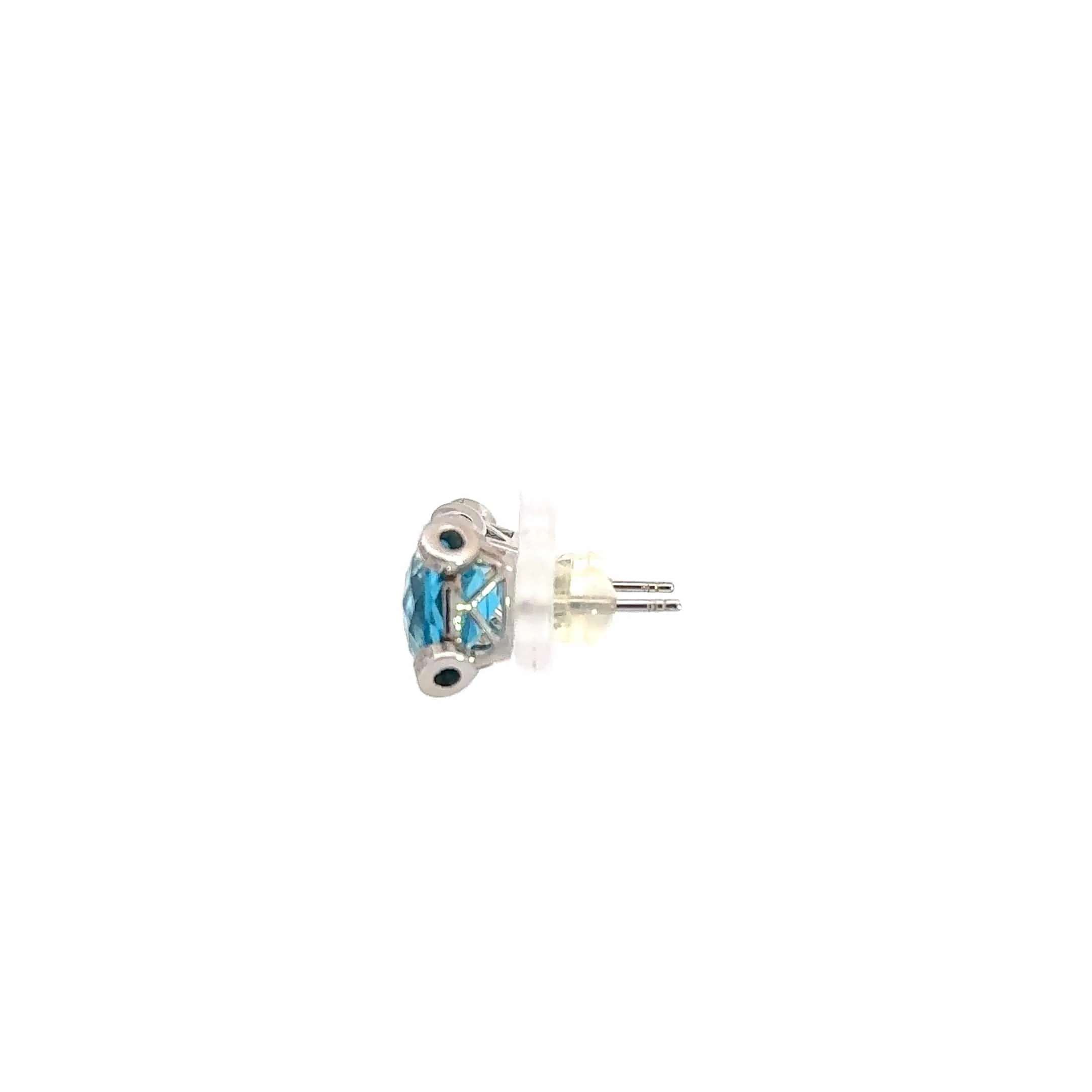 Baikalla™  18k White Gold Natural Swiss Blue Topaz Stud Earrings