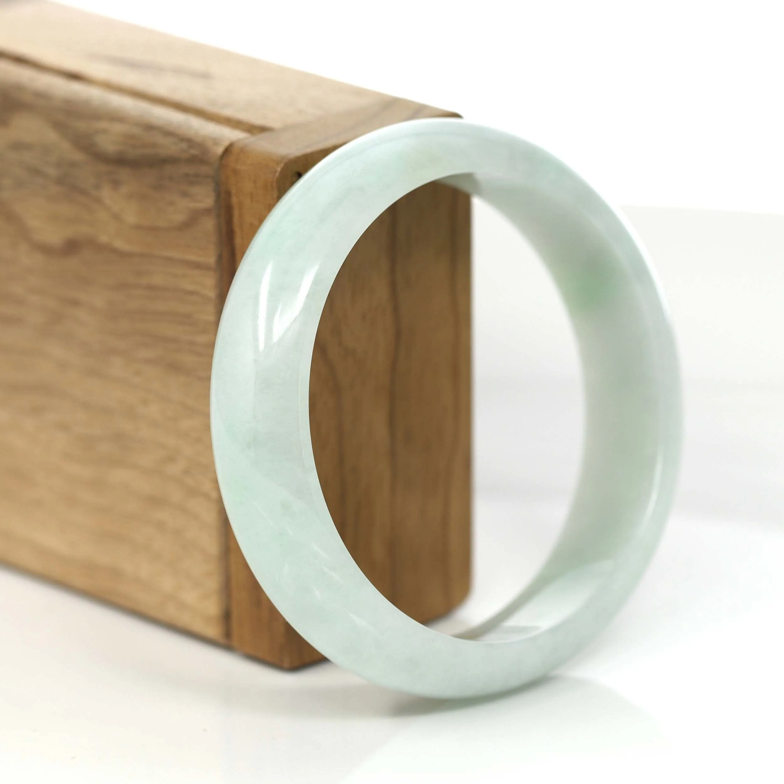 Baikalla Classic Lavender Jadeite Jade Wider Bangle Bracelet (57.32 mm) #784
