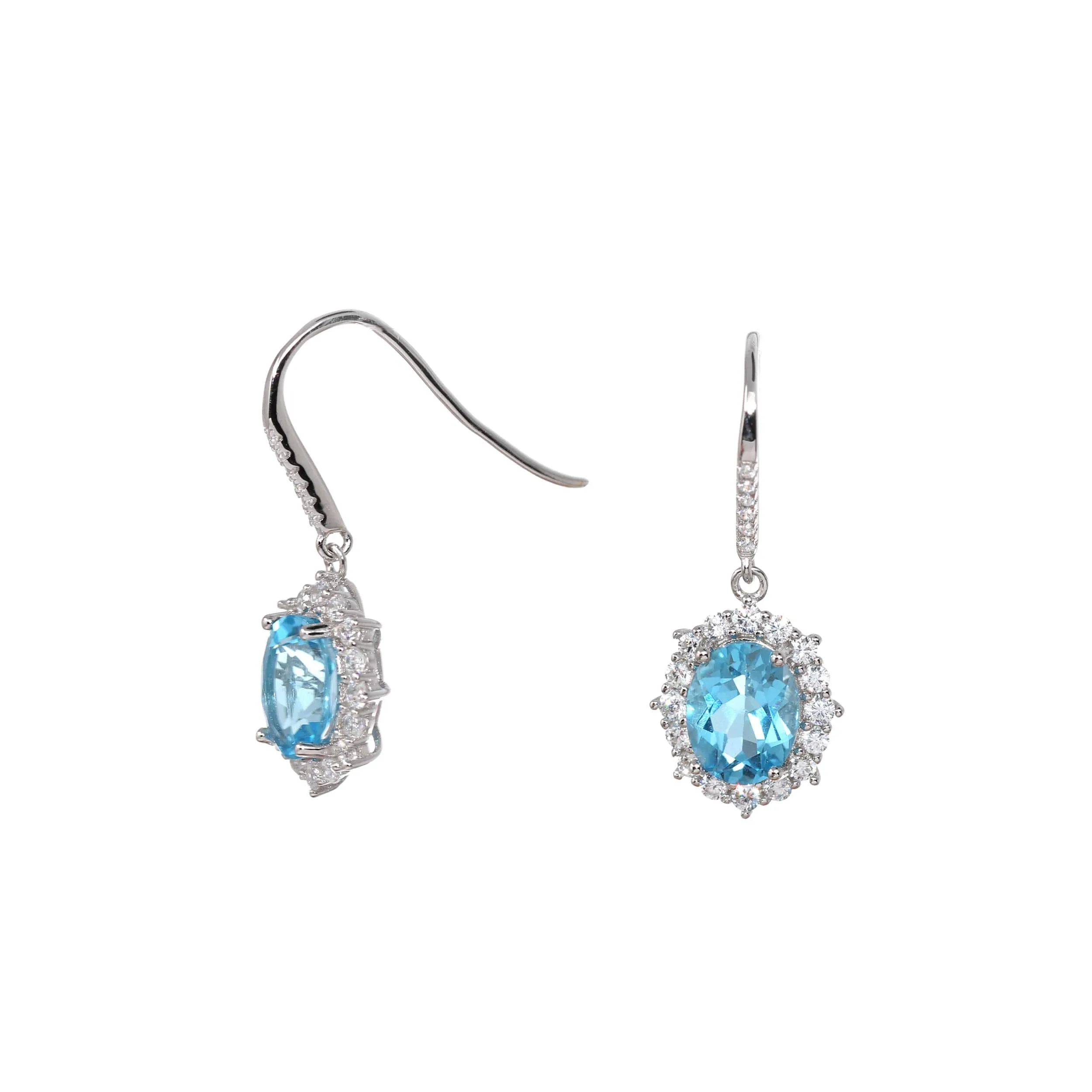 Baikalla™ Classic Sterling Silver Natural Amethyst Topaz Citrine Garnet Earrings With CZ