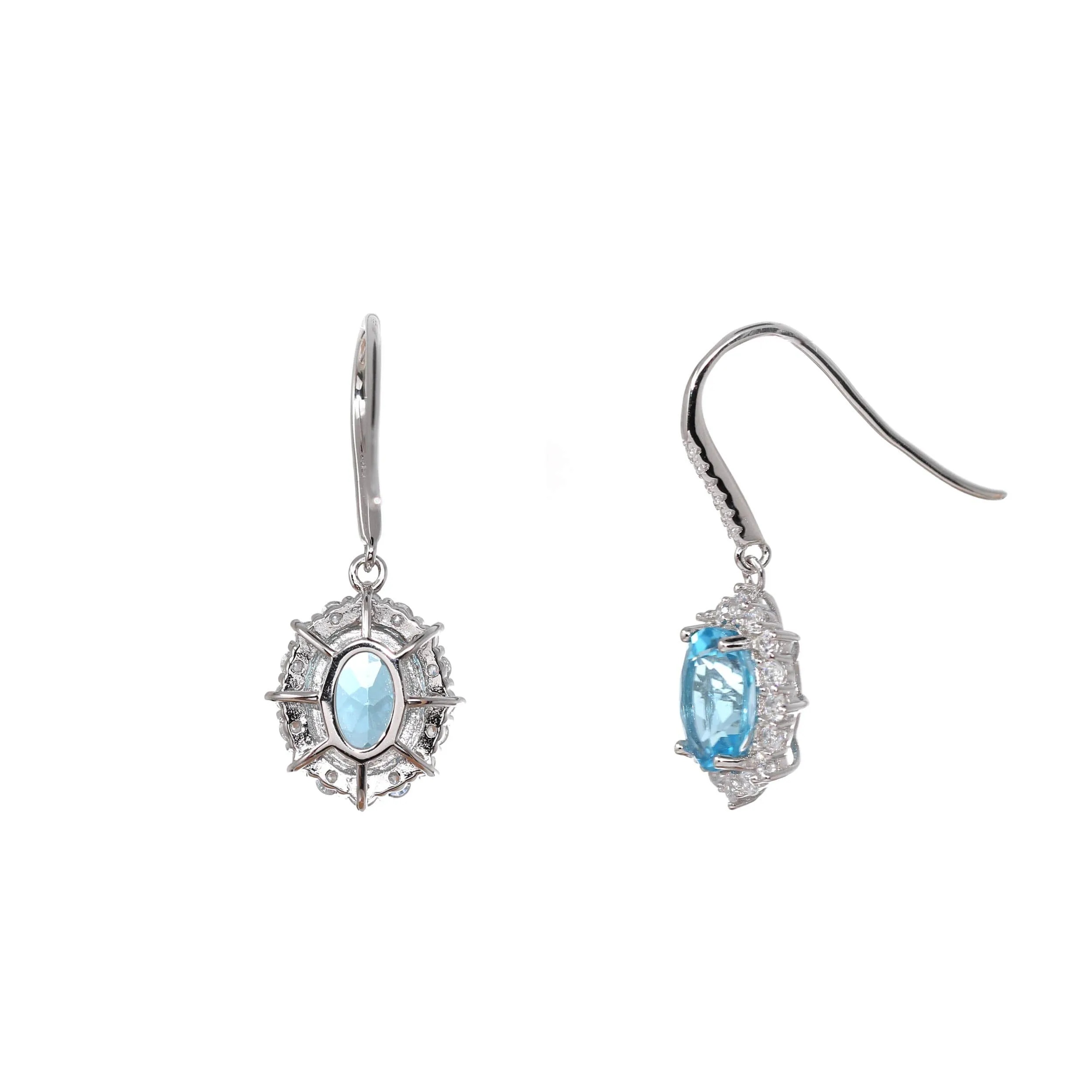 Baikalla™ Classic Sterling Silver Natural Amethyst Topaz Citrine Garnet Earrings With CZ