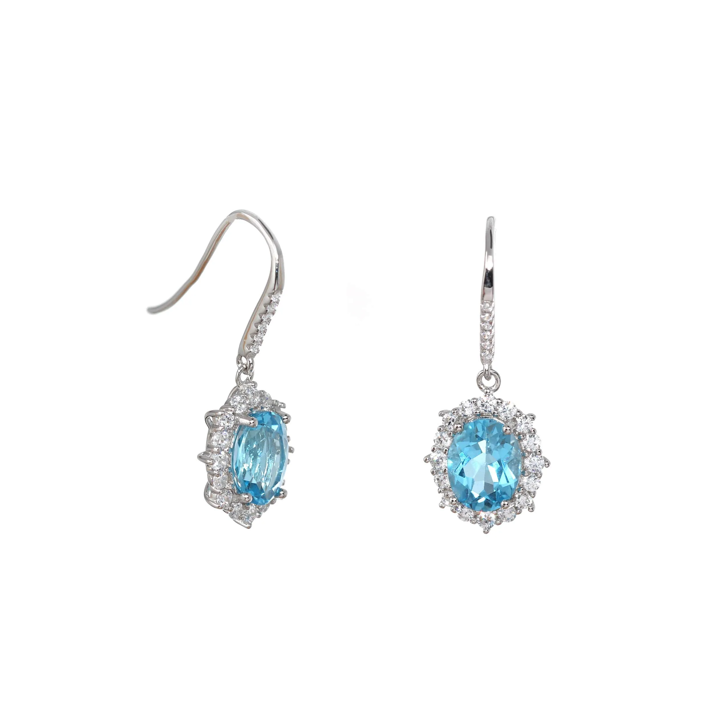 Baikalla™ Classic Sterling Silver Natural Amethyst Topaz Citrine Garnet Earrings With CZ