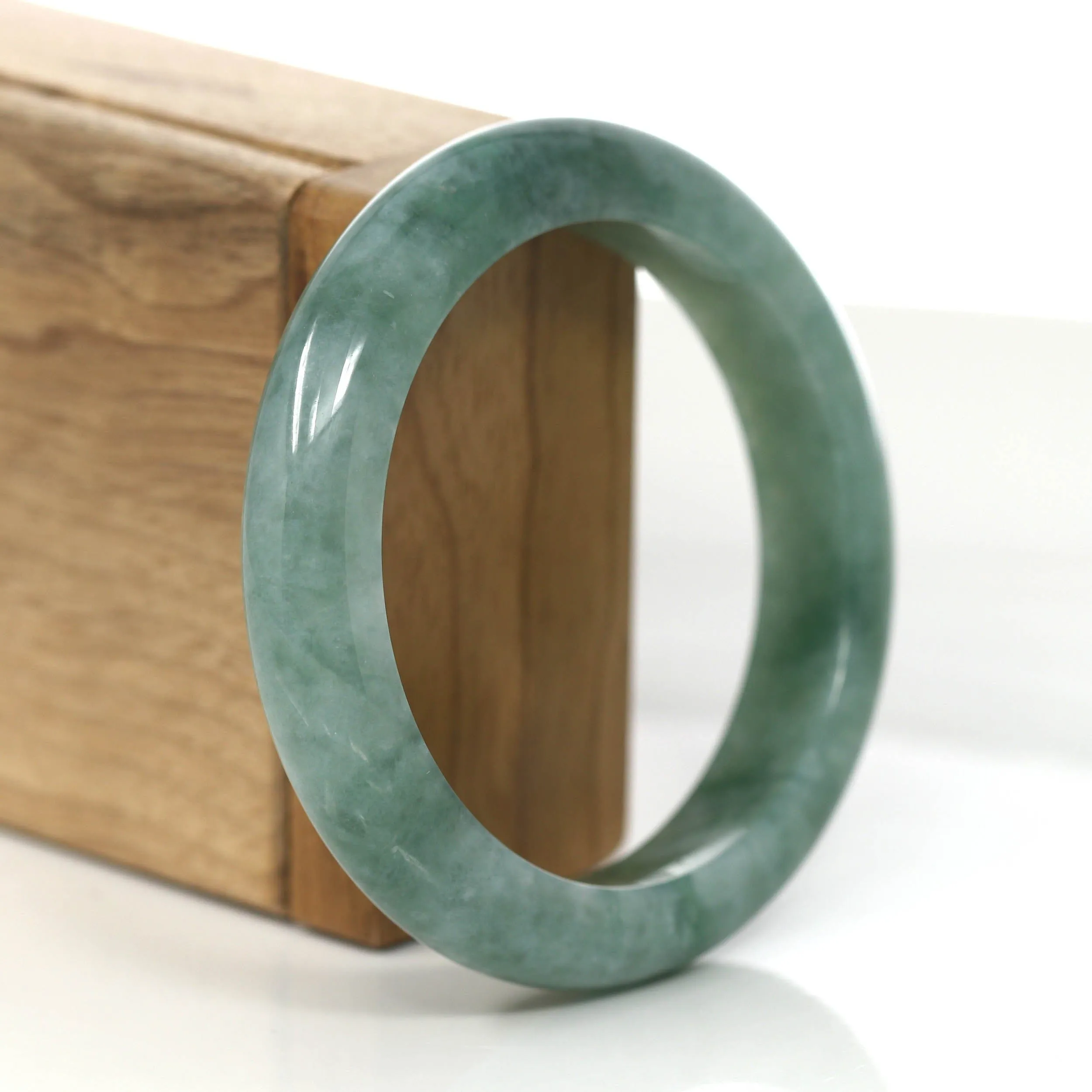 Baikalla Forest Green Classic Real Jadeite Jade Bangle Bracelet (56.51mm) #862