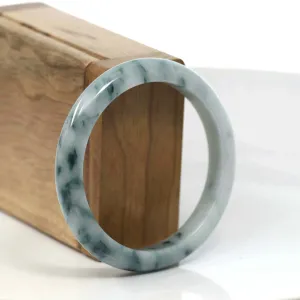 Baikalla Natural Burmese Blue-green Jadeite Jade Bangle Bracelet (55.65mm)#T082