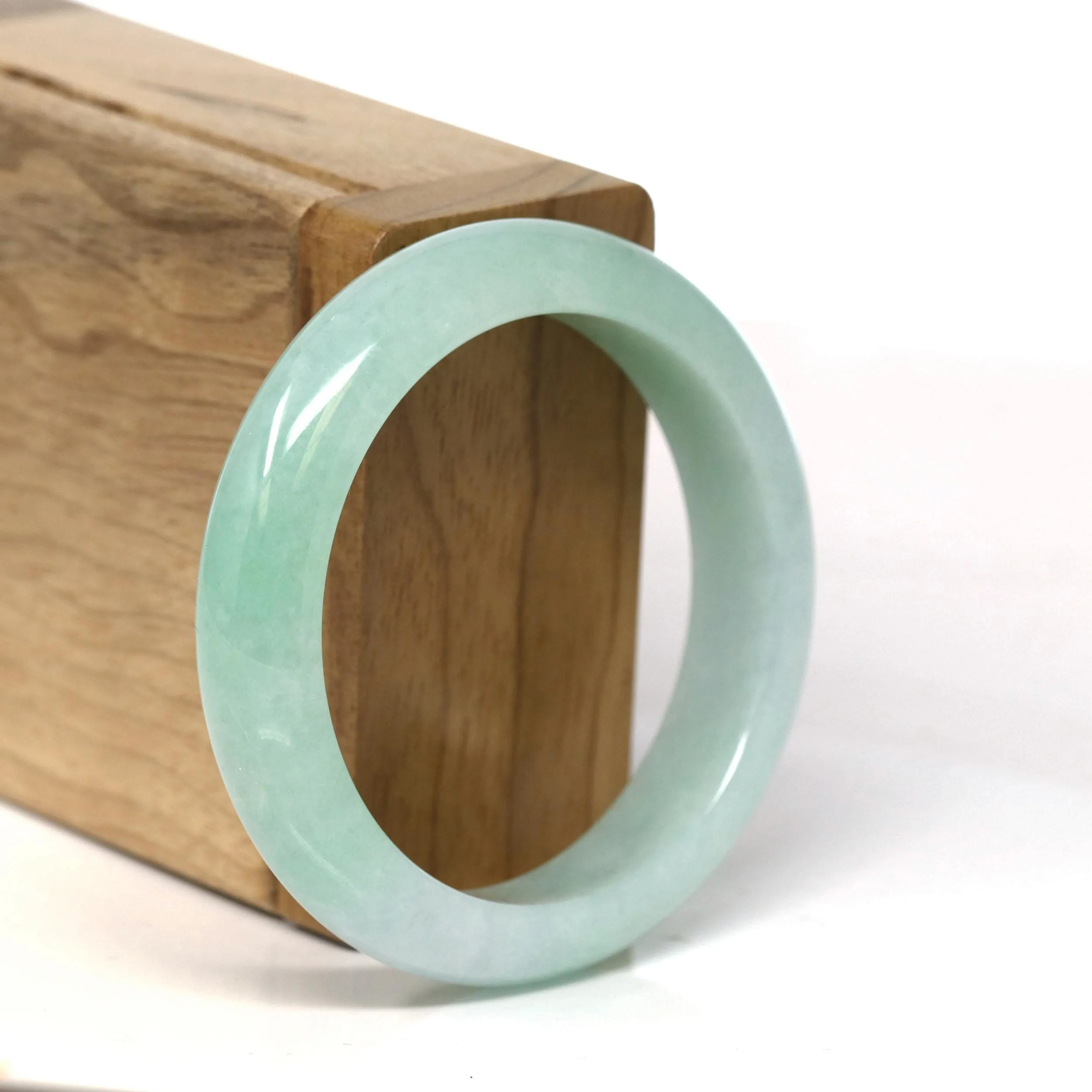 Baikalla Natural Burmese High-quality AppleGreen Jadeite Jade Bangle Bracelet (52.21mm) #T277