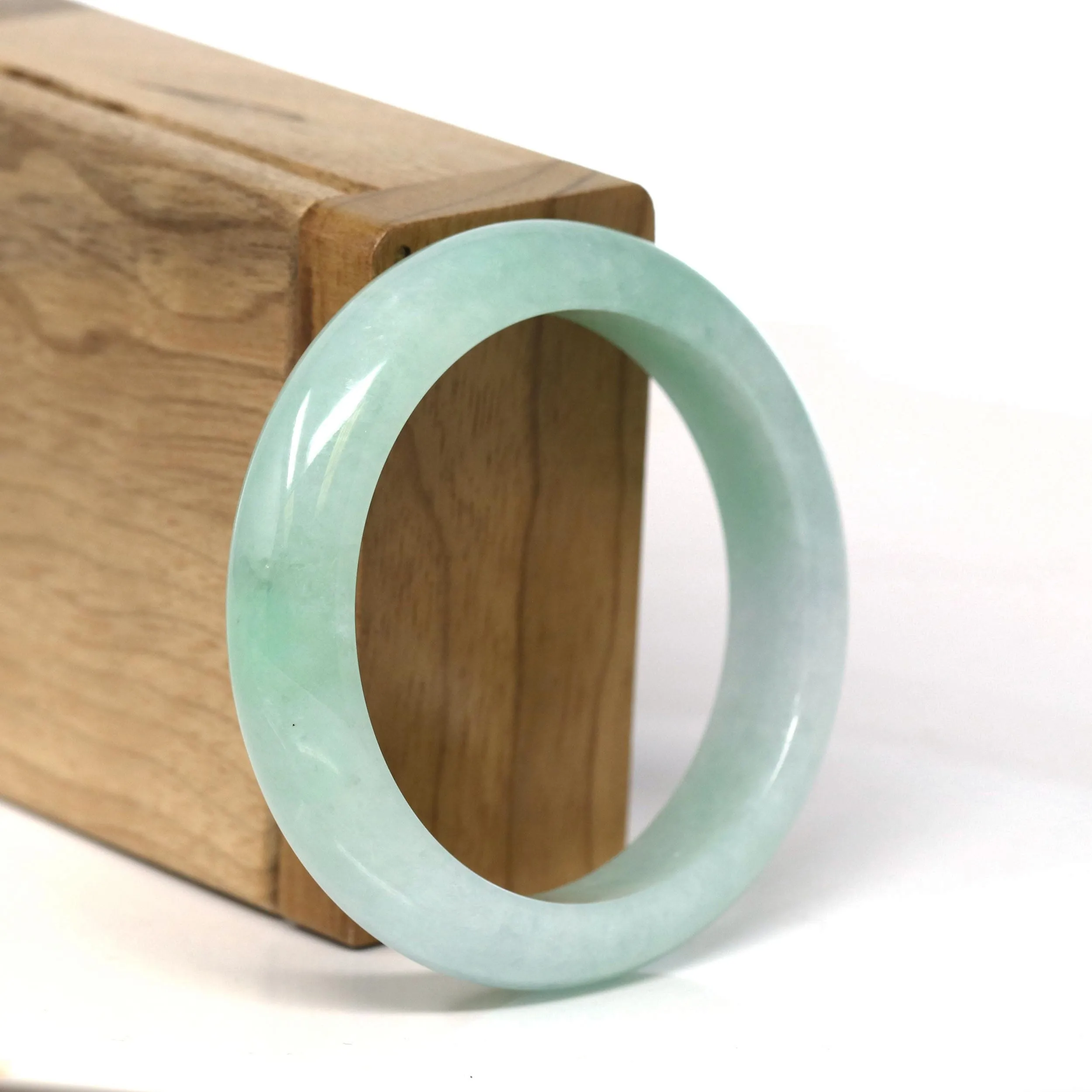 Baikalla Natural Burmese High-quality AppleGreen Jadeite Jade Bangle Bracelet (52.21mm) #T277