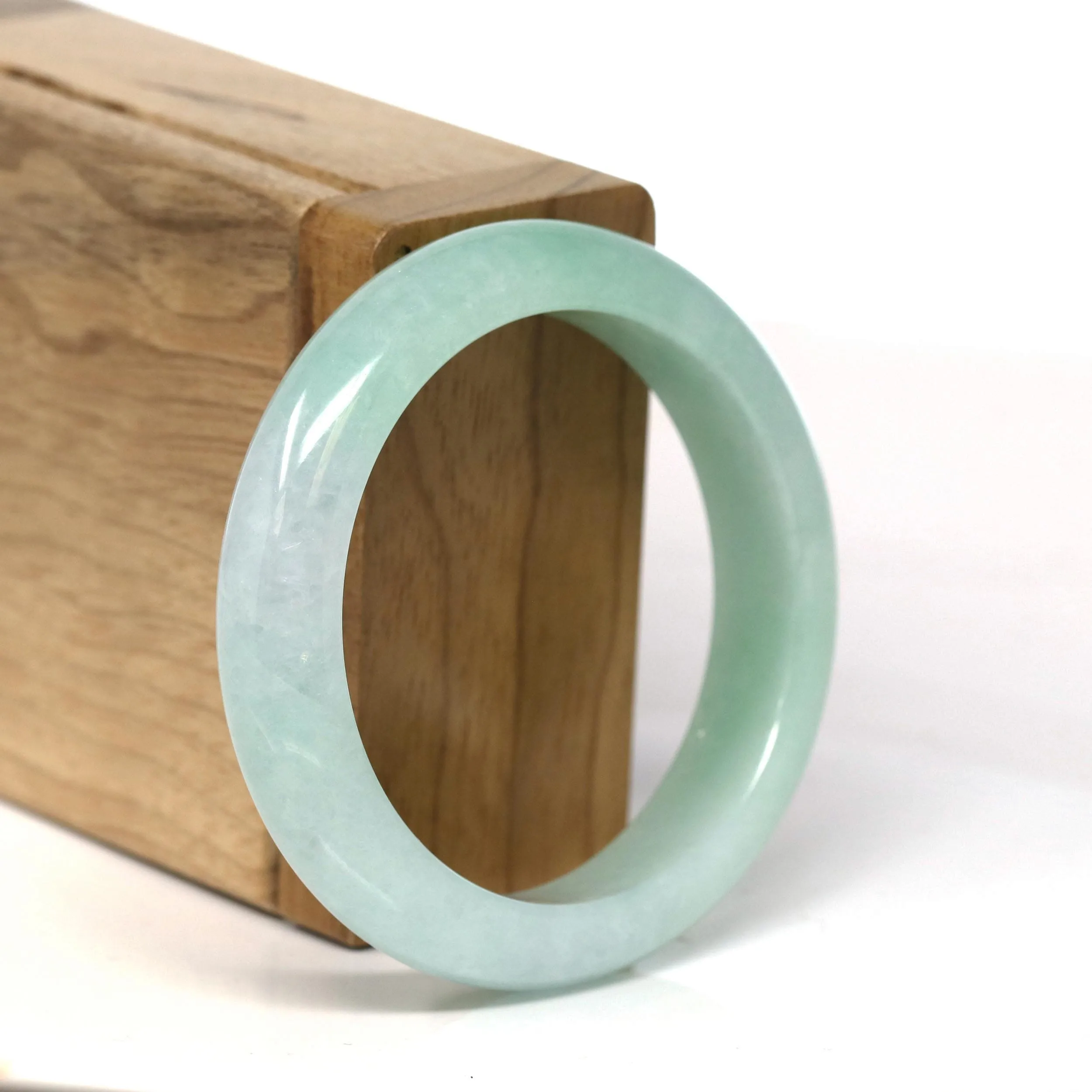Baikalla Natural Burmese High-quality AppleGreen Jadeite Jade Bangle Bracelet (52.21mm) #T277