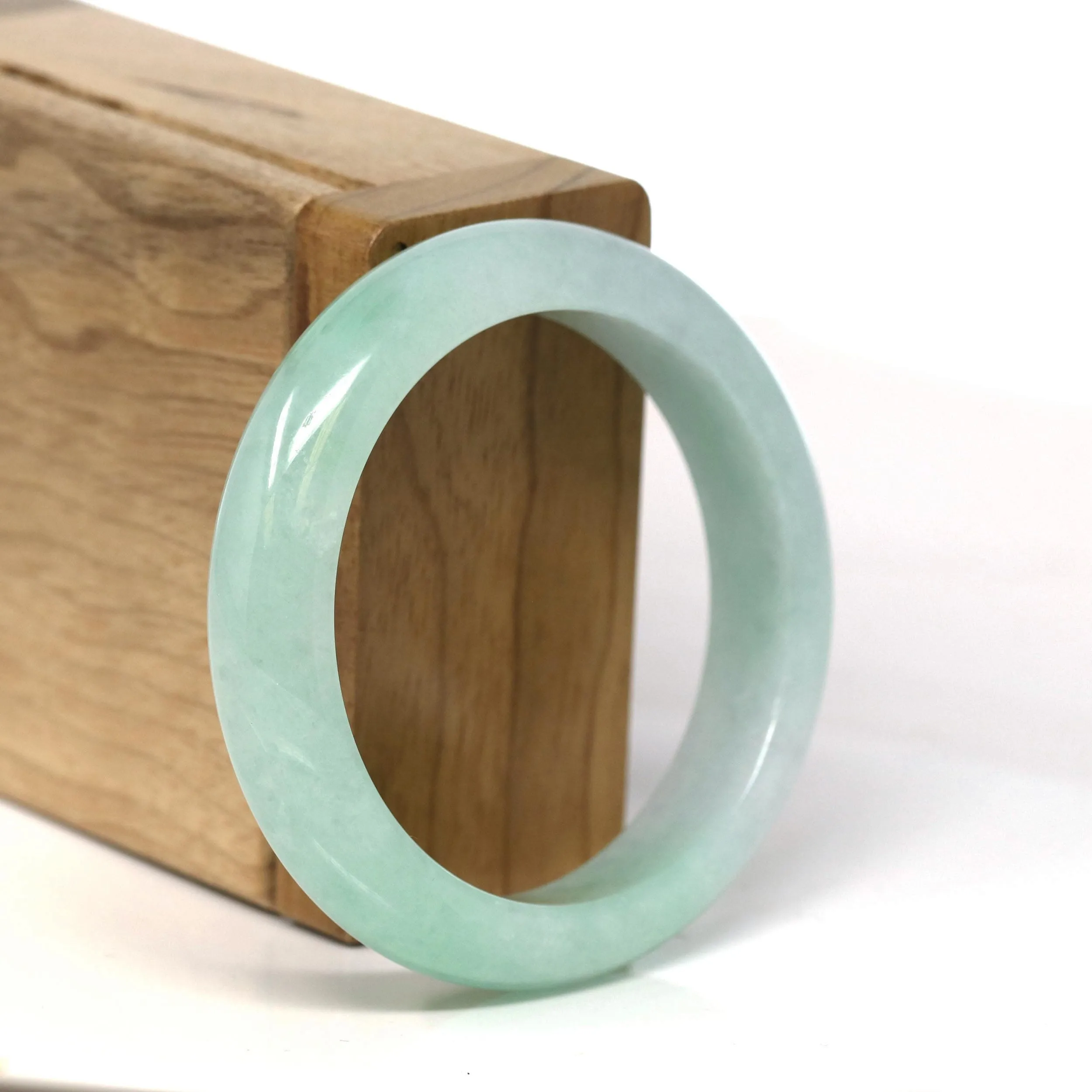 Baikalla Natural Burmese High-quality AppleGreen Jadeite Jade Bangle Bracelet (52.21mm) #T277