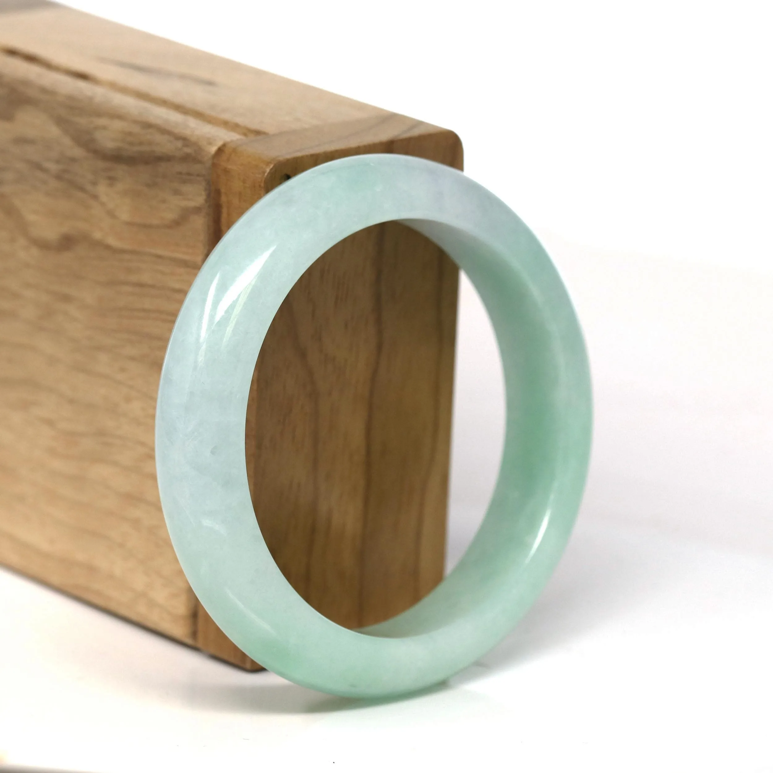 Baikalla Natural Burmese High-quality AppleGreen Jadeite Jade Bangle Bracelet (52.21mm) #T277