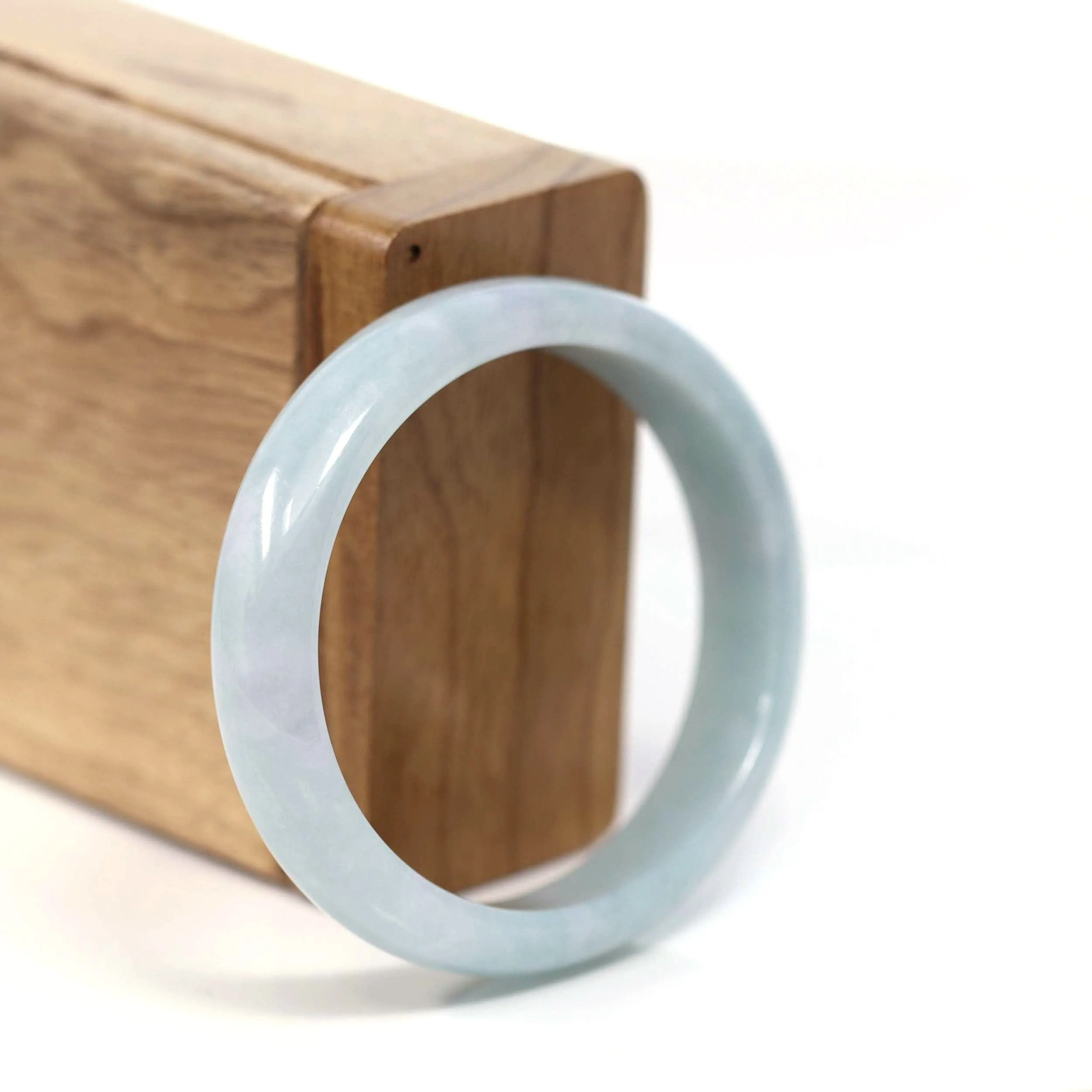 Baikalla "Classic Bangle" Blue Natural Jadeite Jade Oval Bangle (56.61mm) #T220