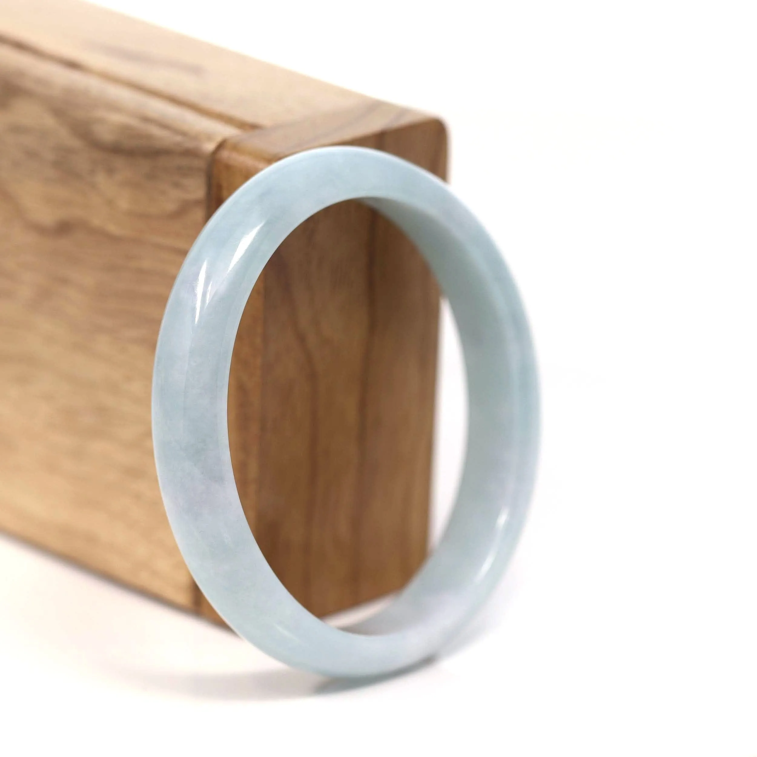 Baikalla "Classic Bangle" Blue Natural Jadeite Jade Oval Bangle (56.61mm) #T220