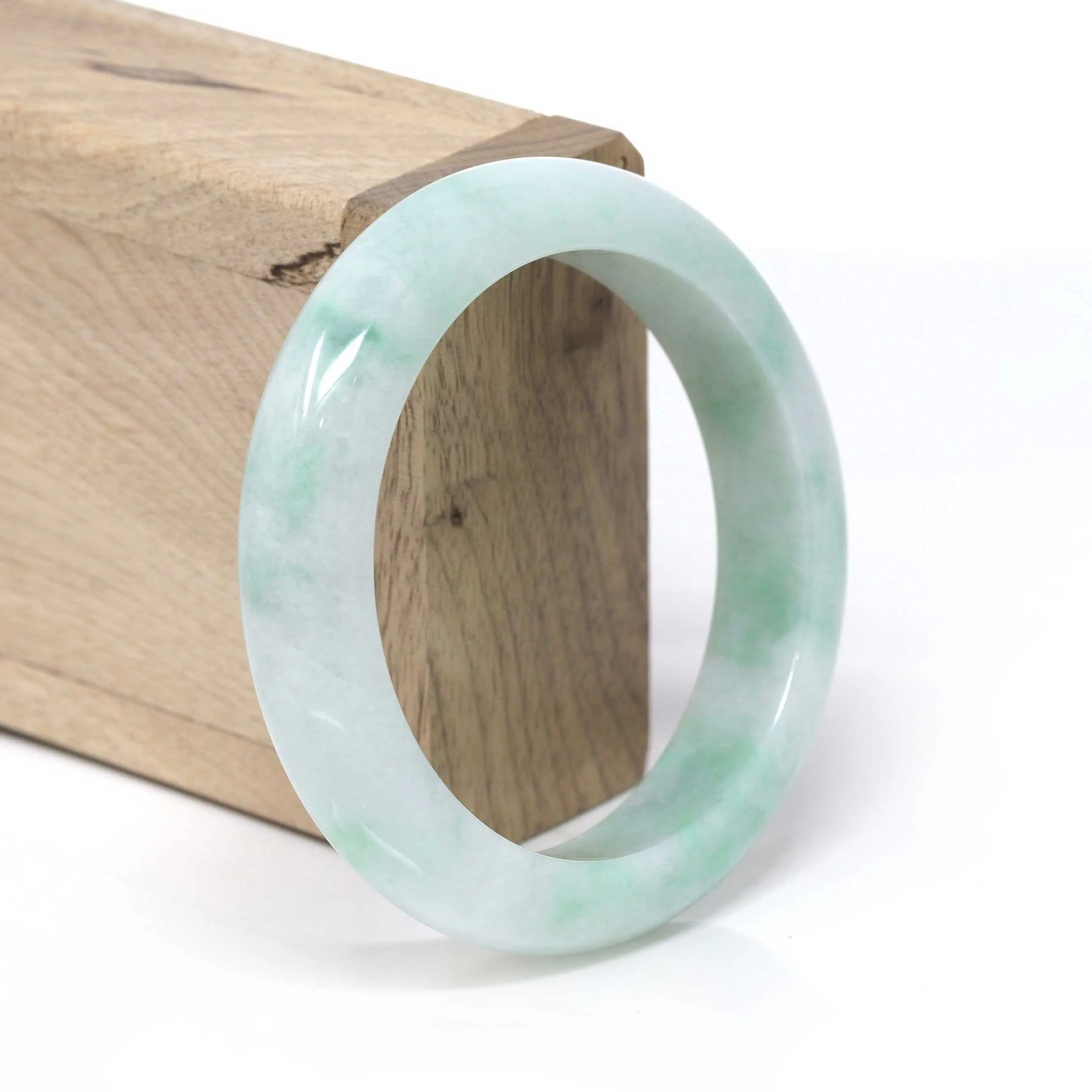 Baikalla™ "Classic Bangle" Genuine Burmese Blue- Green High Quality Jadeite Jade Bangle Bracelet (56.1mm) #153