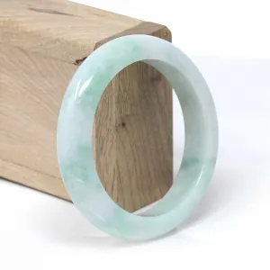 Baikalla™ "Classic Bangle" Genuine Burmese Blue- Green High Quality Jadeite Jade Bangle Bracelet (56.1mm) #153