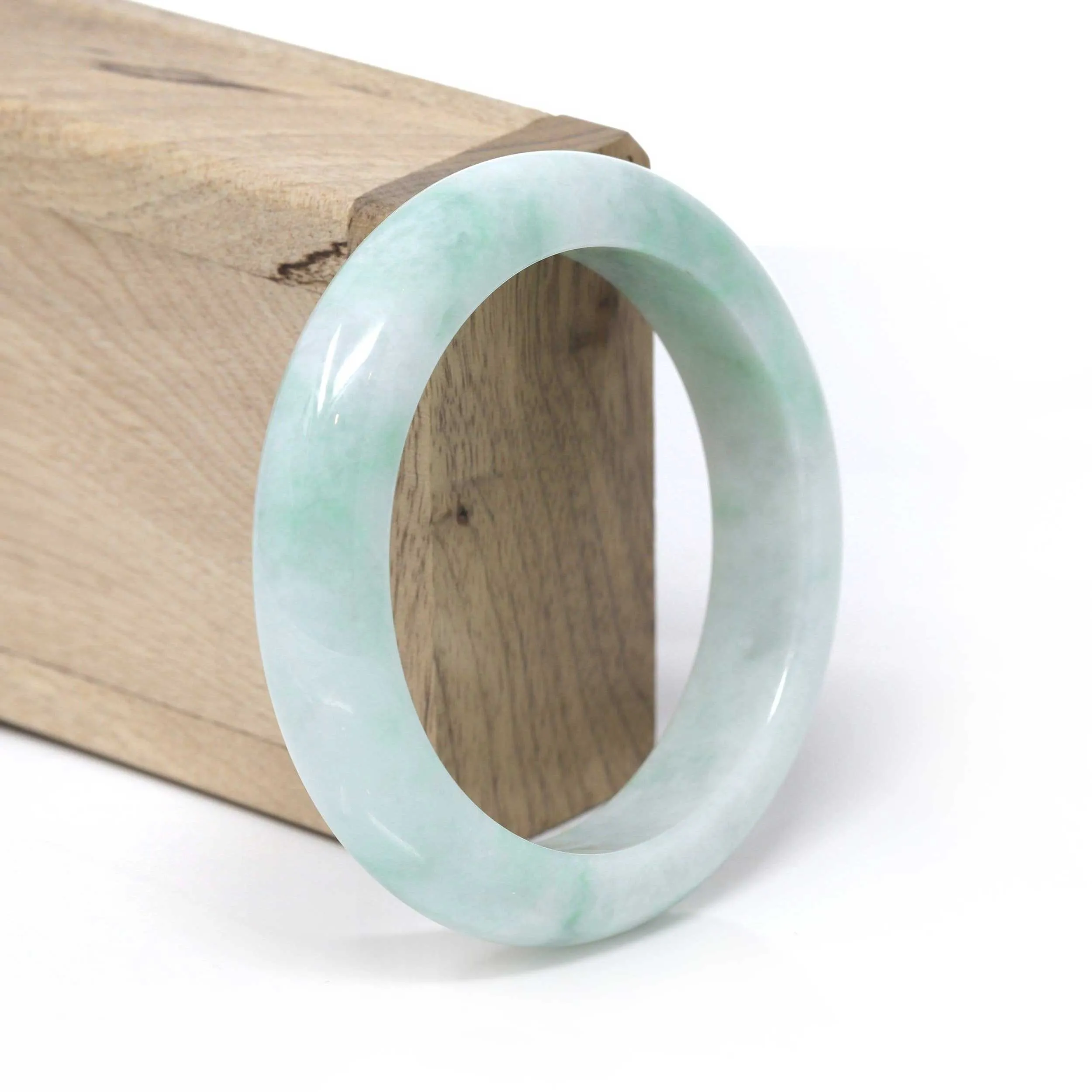 Baikalla™ "Classic Bangle" Genuine Burmese Blue- Green High Quality Jadeite Jade Bangle Bracelet (56.1mm) #153