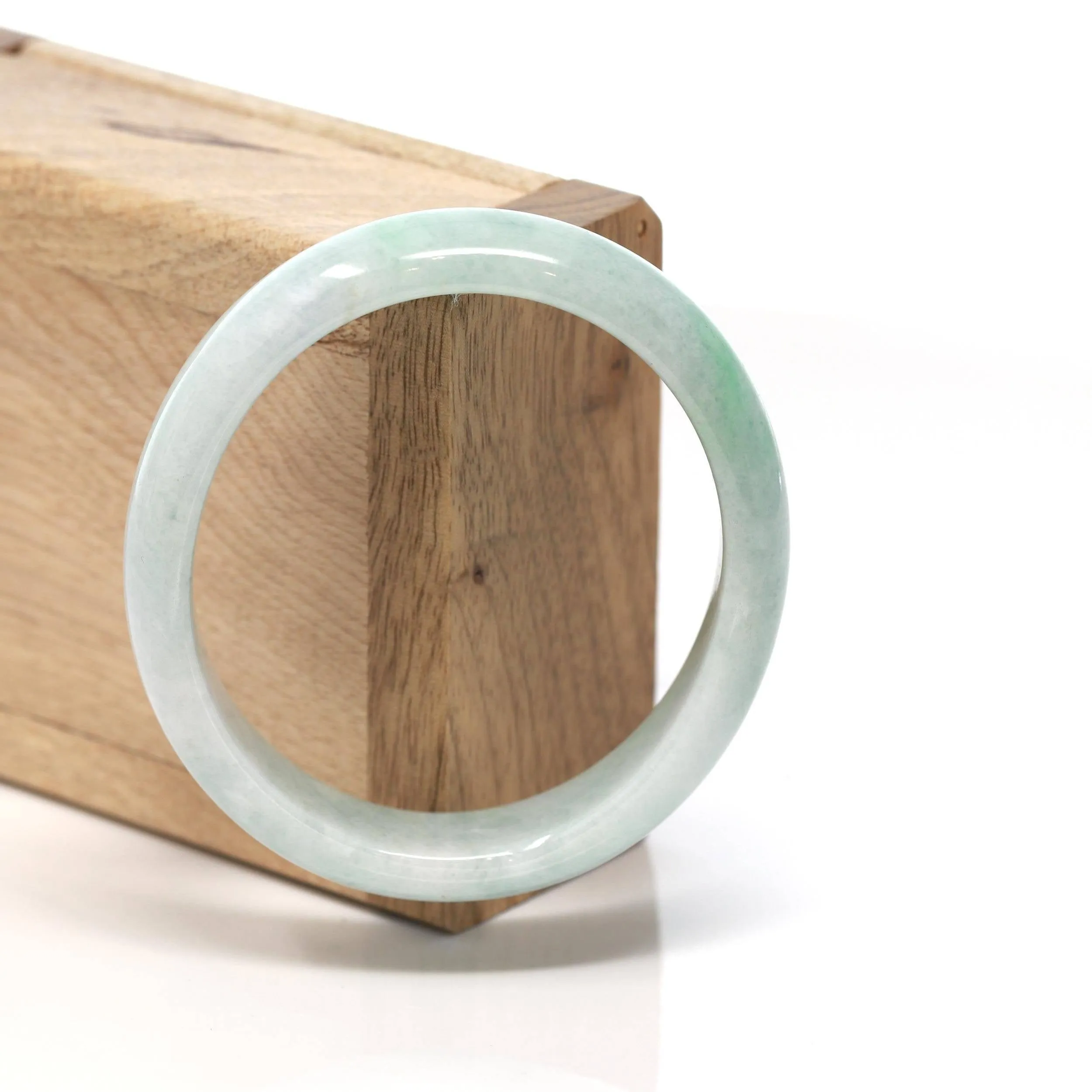 Baikalla™ "Classic Bangle" Genuine Burmese Green Jadeite Jade Bangle Bracelet (54.91 mm) #160