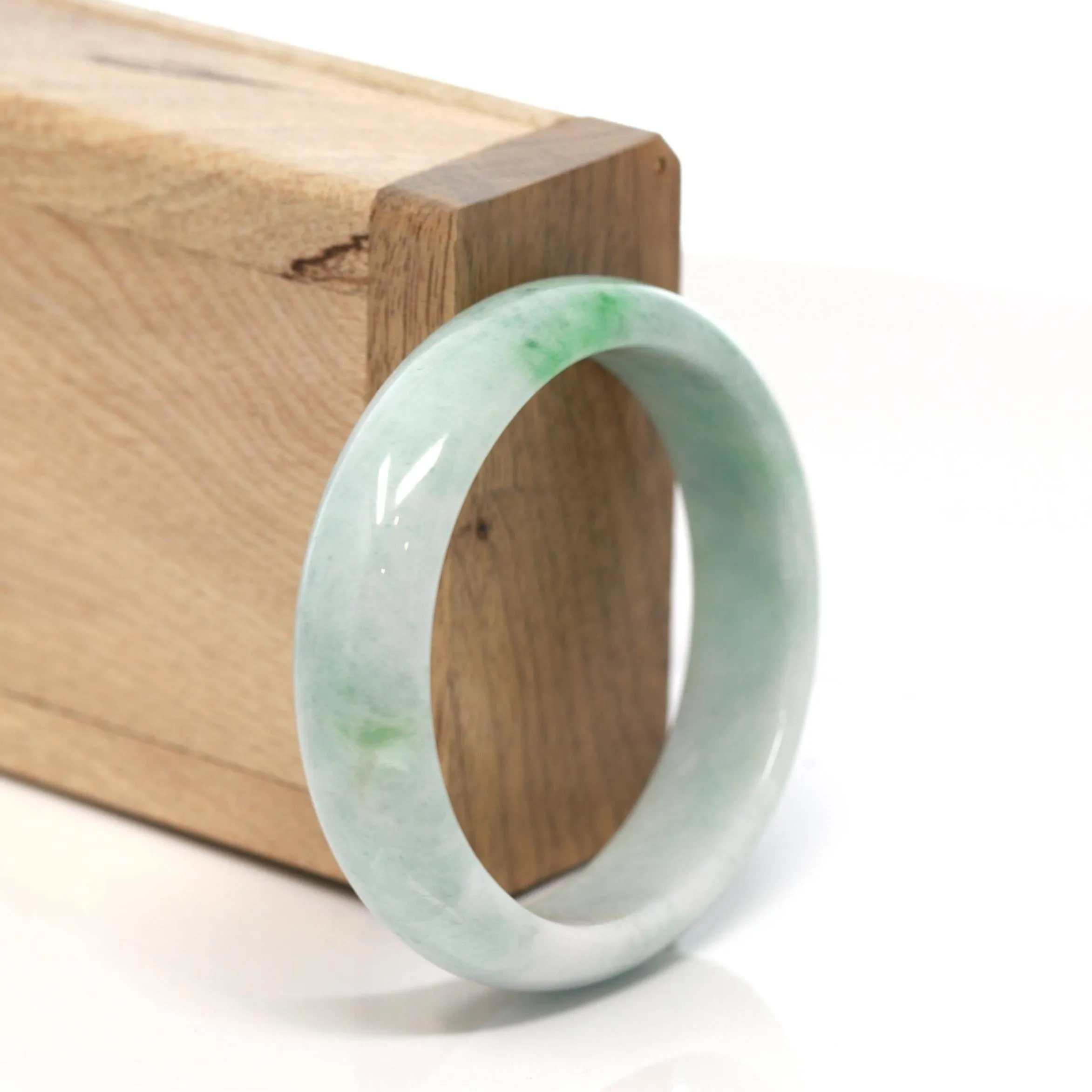 Baikalla™ "Classic Bangle" Genuine Burmese Green Jadeite Jade Bangle Bracelet (54.91 mm) #160