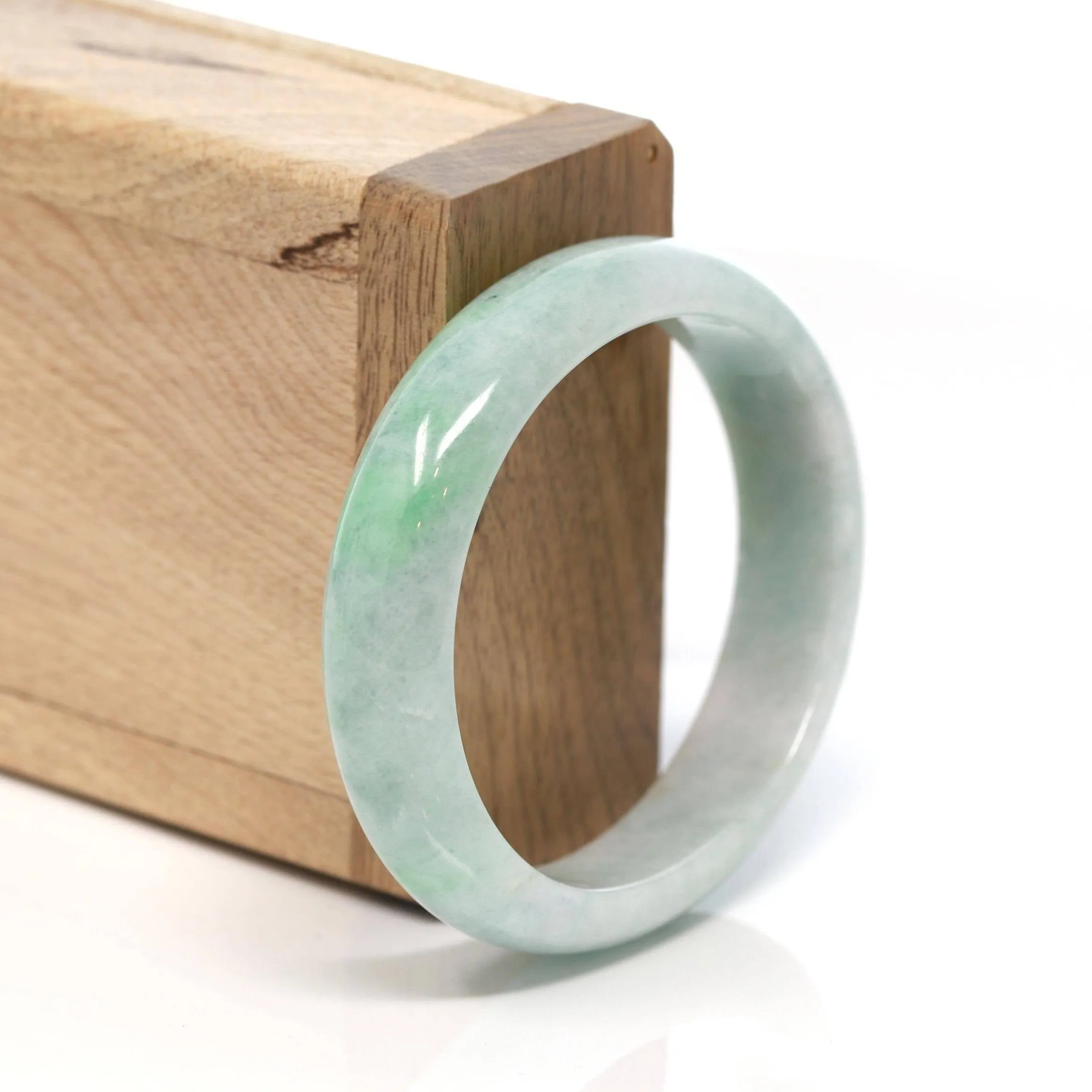 Baikalla™ "Classic Bangle" Genuine Burmese Green Jadeite Jade Bangle Bracelet (54.91 mm) #160