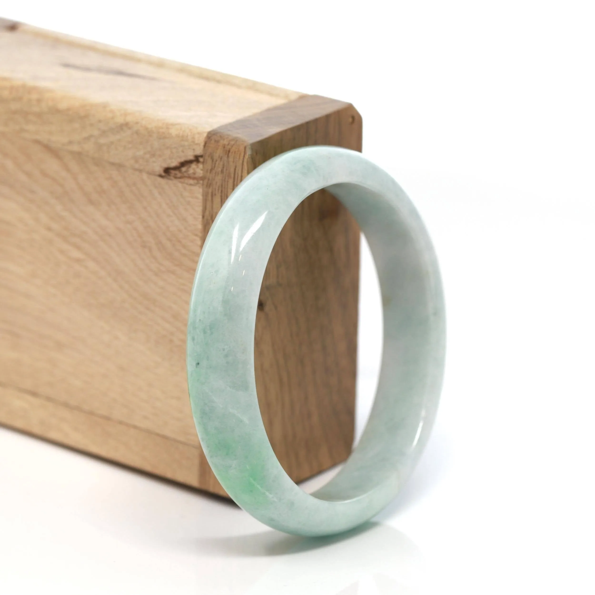 Baikalla™ "Classic Bangle" Genuine Burmese Green Jadeite Jade Bangle Bracelet (54.91 mm) #160