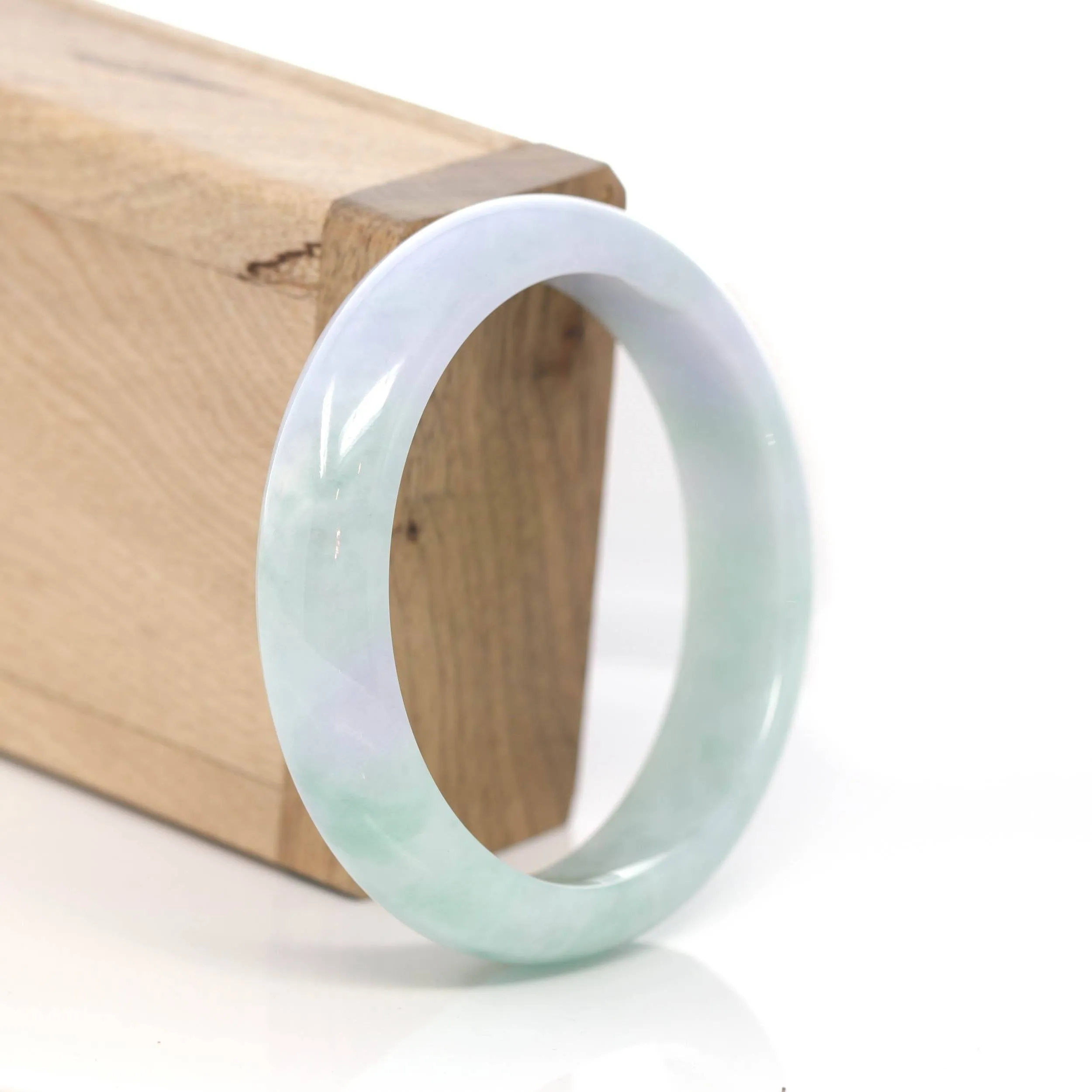 Baikalla™ "Classic Bangle" Genuine Burmese Green Jadeite Jade Bangle Bracelet (56.10 mm) #218