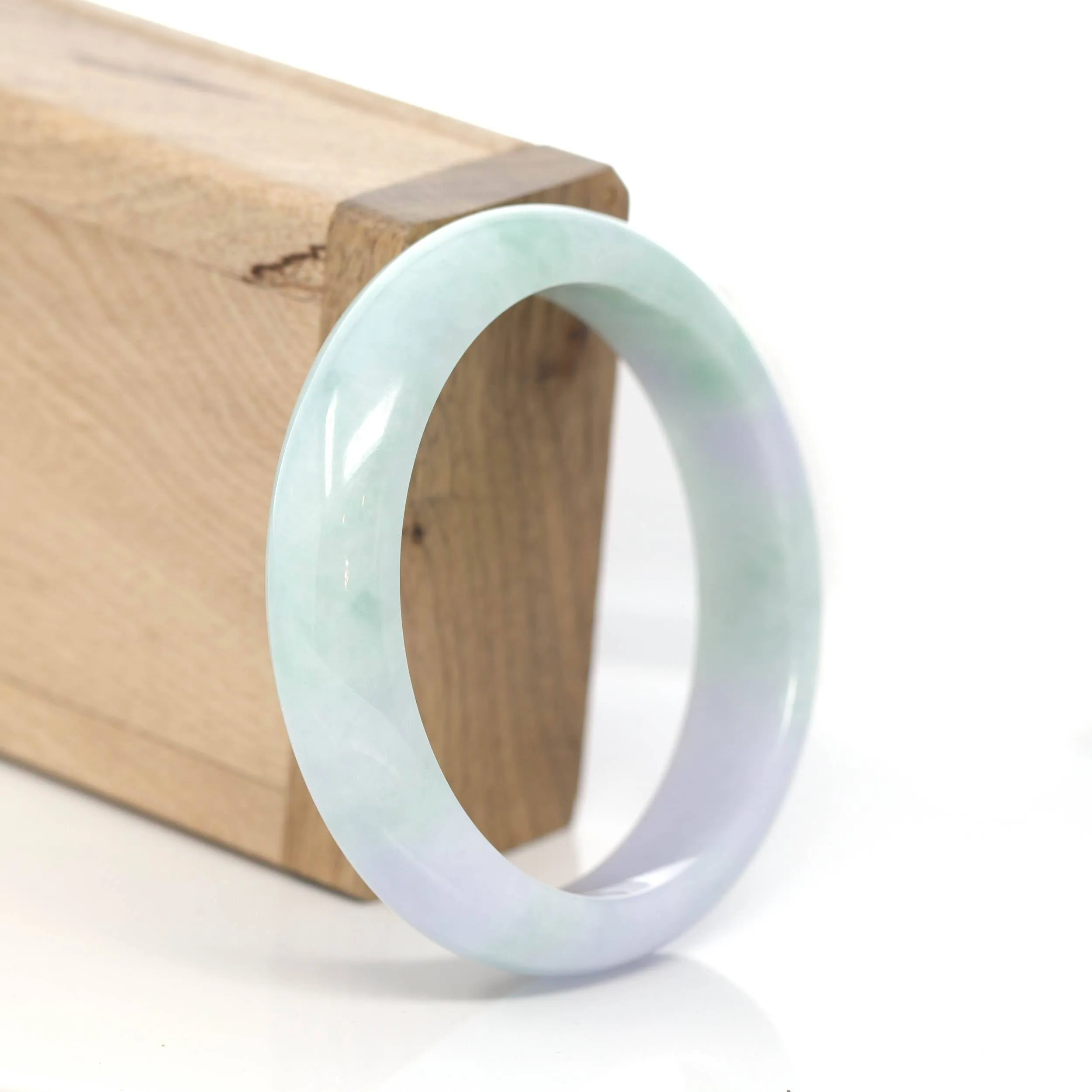 Baikalla™ "Classic Bangle" Genuine Burmese Green Jadeite Jade Bangle Bracelet (56.10 mm) #218