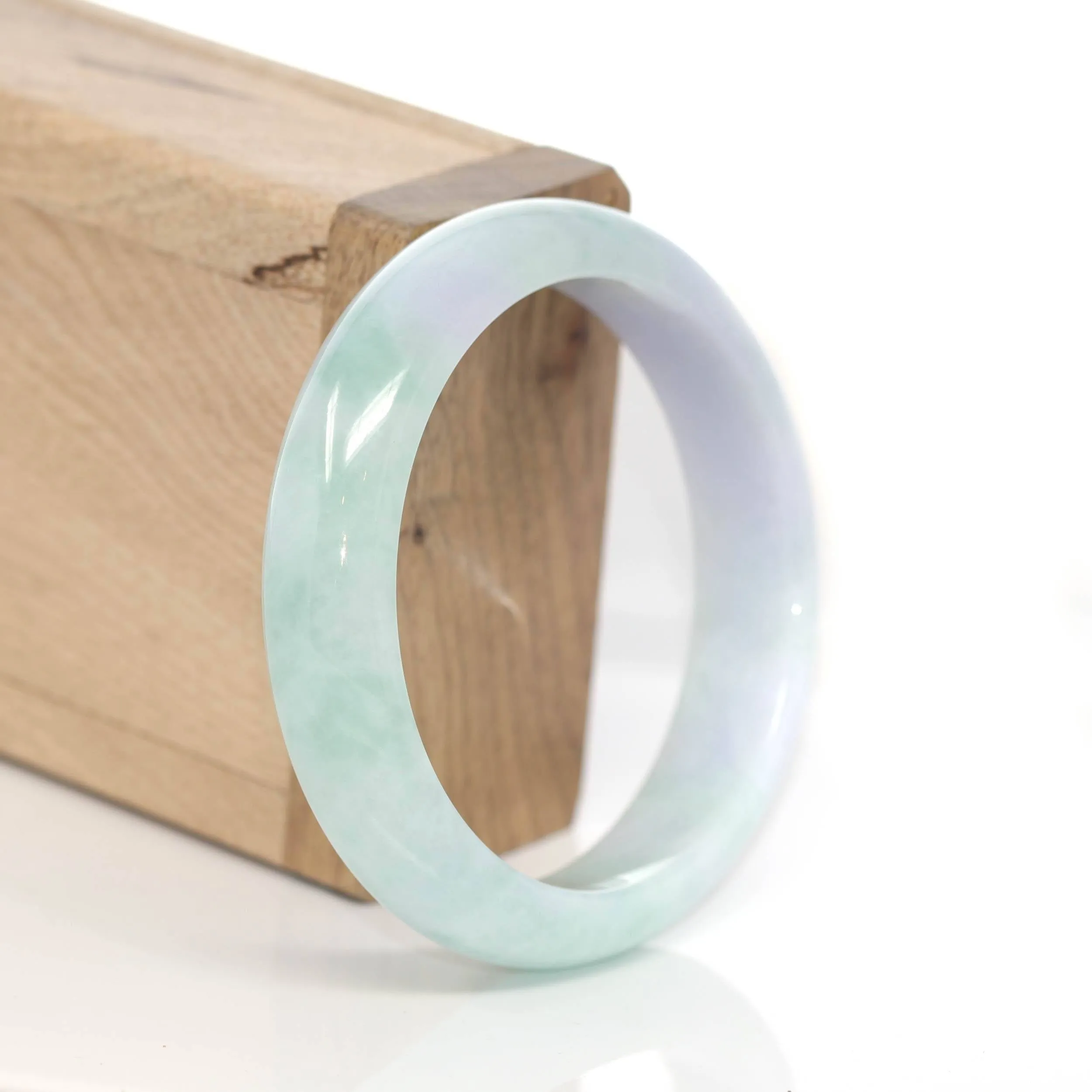 Baikalla™ "Classic Bangle" Genuine Burmese Green Jadeite Jade Bangle Bracelet (56.10 mm) #218