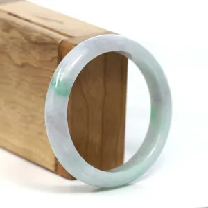 Baikalla™ "Classic Bangle" Genuine Burmese Green Jadeite Jade Bangle Bracelet (56.56 mm) #T204