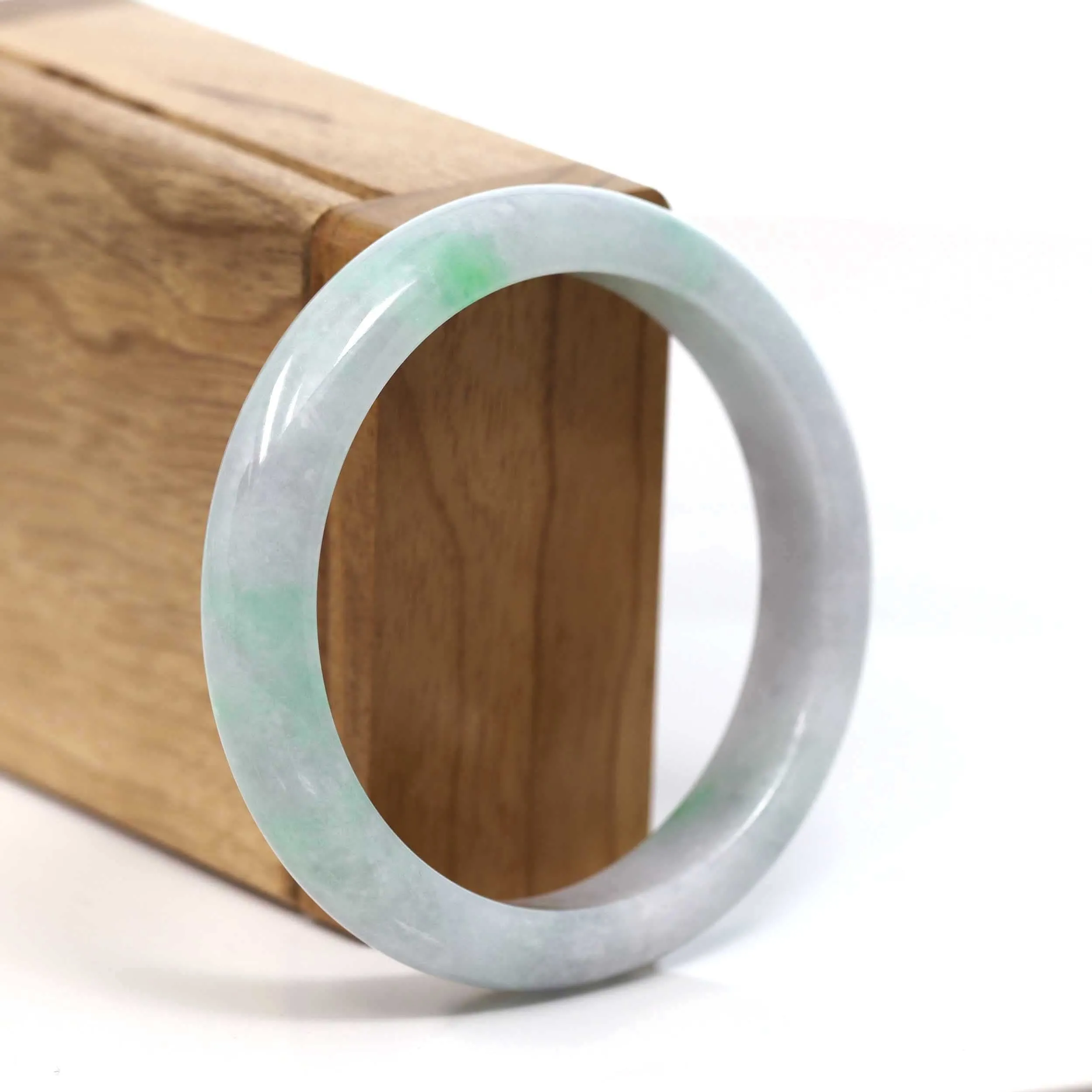Baikalla™ "Classic Bangle" Genuine Burmese Green Jadeite Jade Bangle Bracelet (56.56 mm) #T204