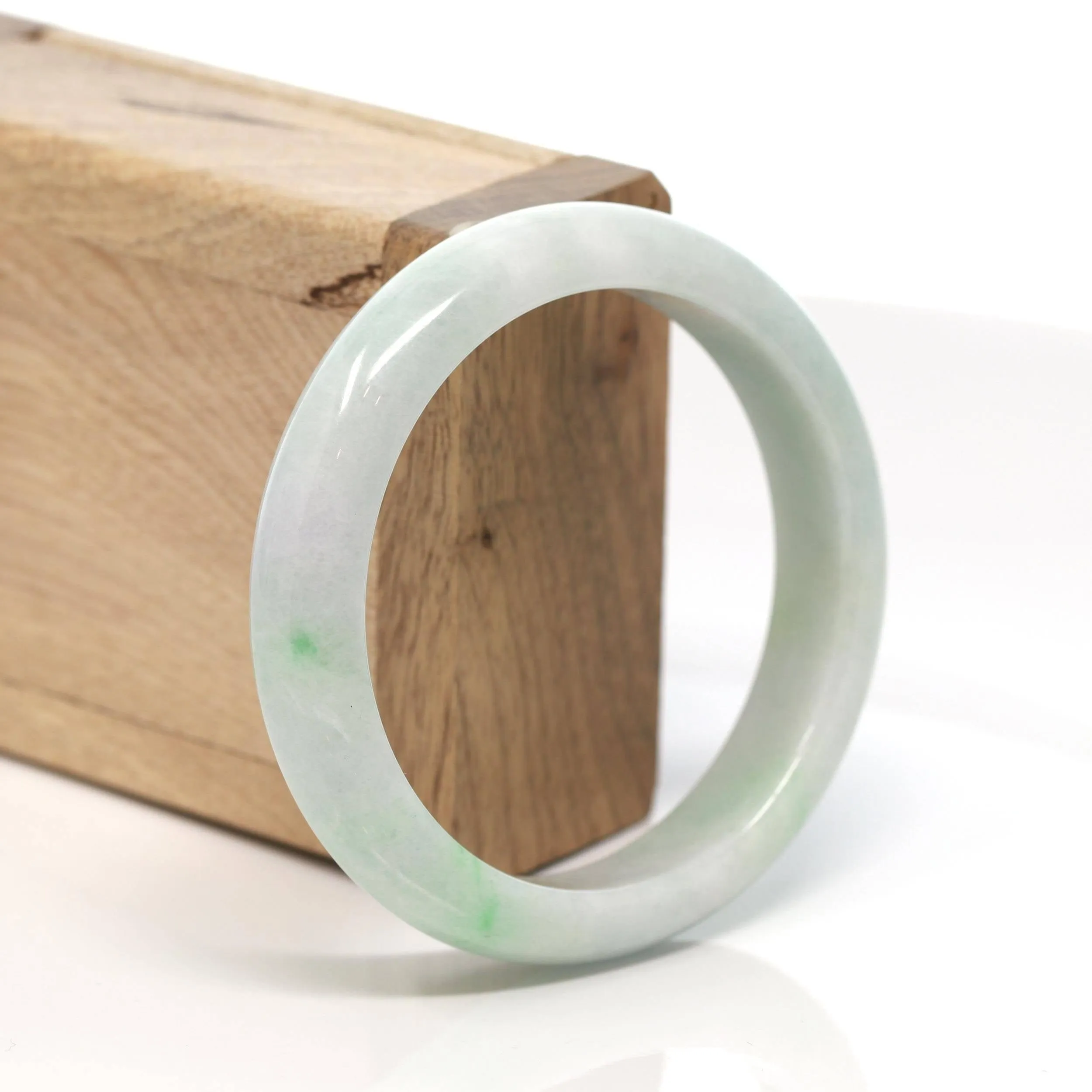 Baikalla™ "Classic Bangle" Genuine Burmese Green Jadeite Jade Bangle Bracelet (56.8 mm) #172