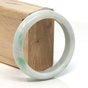 Baikalla™ "Classic Bangle" Genuine Burmese Green Jadeite Jade Bangle Bracelet (58.4 mm) #155