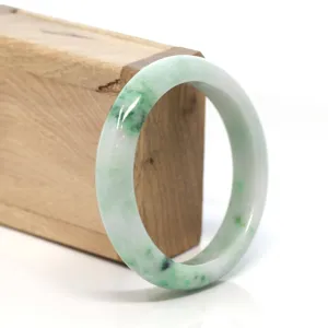 Baikalla™ "Classic Bangle" Genuine Burmese Green Jadeite Jade Bangle Bracelet (58.4 mm) #168