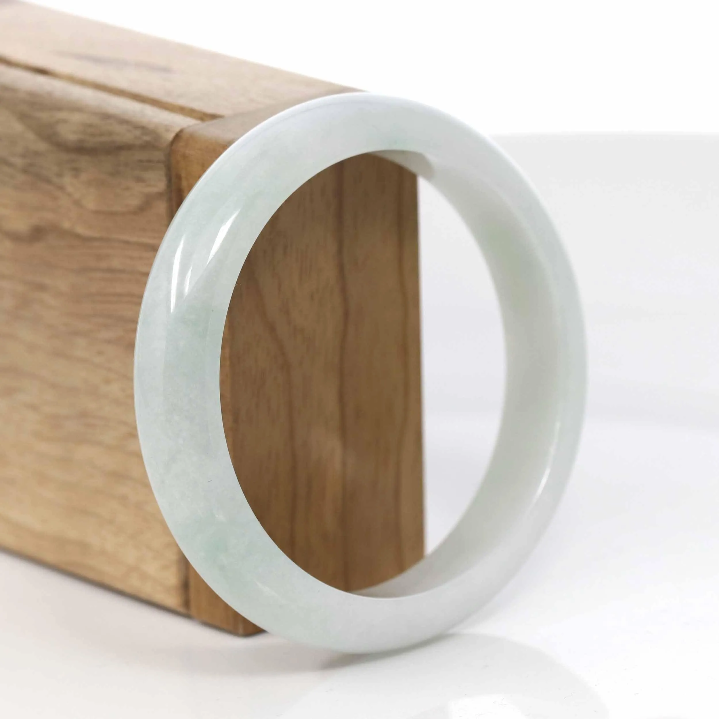 Baikalla™ "Classic Bangle" Genuine Burmese Jadeite Jade Bangle Bracelet (57.35mm) #404