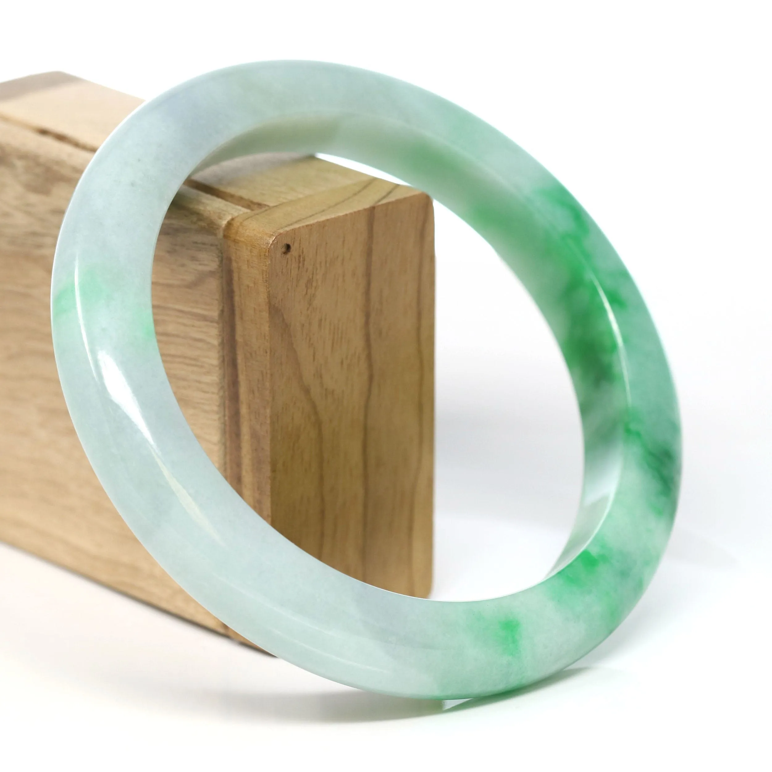 Baikalla™ "Classic Bangle" Genuine Jadeite Jade Green Bangle Bracelet ( 80.59mm)#T271