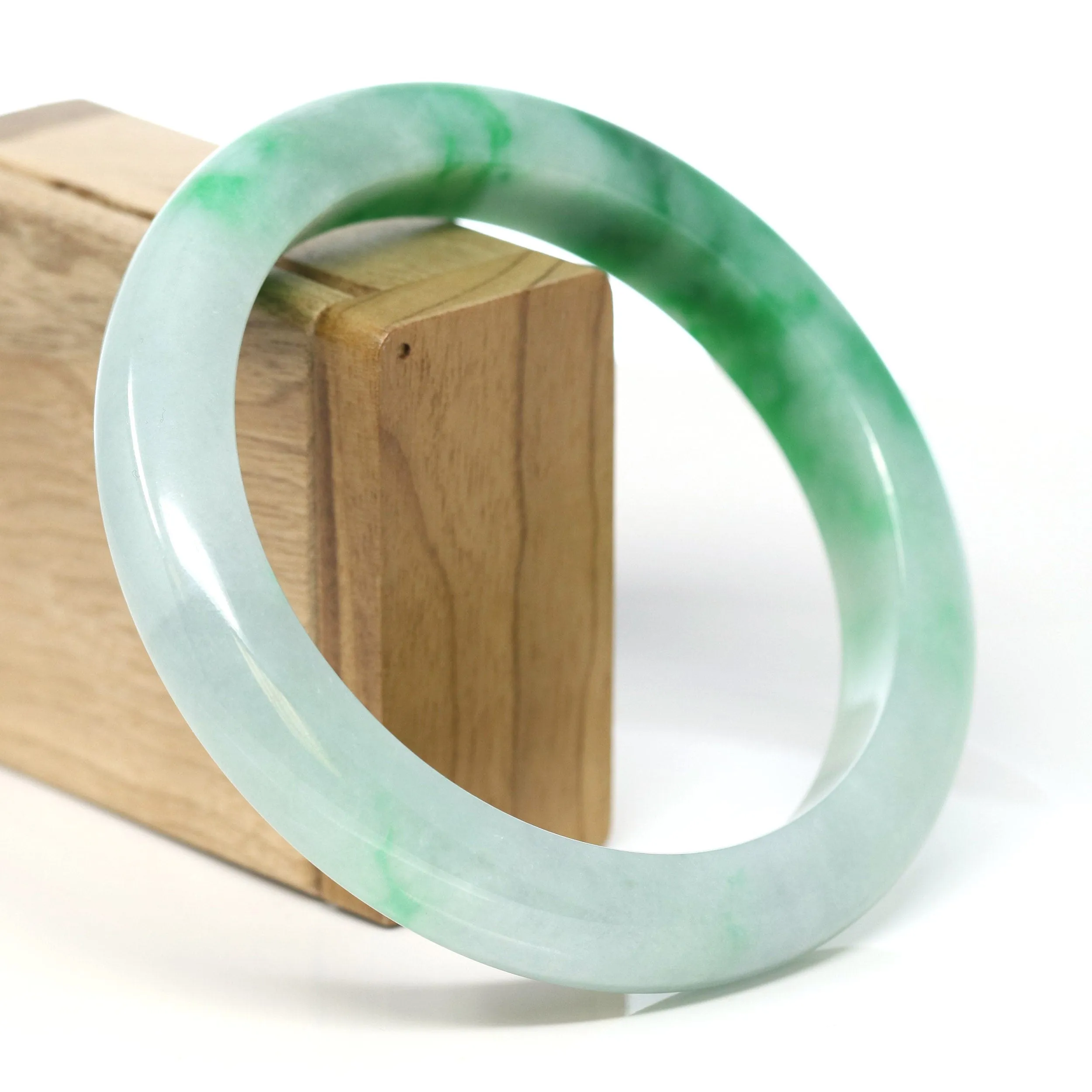 Baikalla™ "Classic Bangle" Genuine Jadeite Jade Green Bangle Bracelet ( 80.59mm)#T271