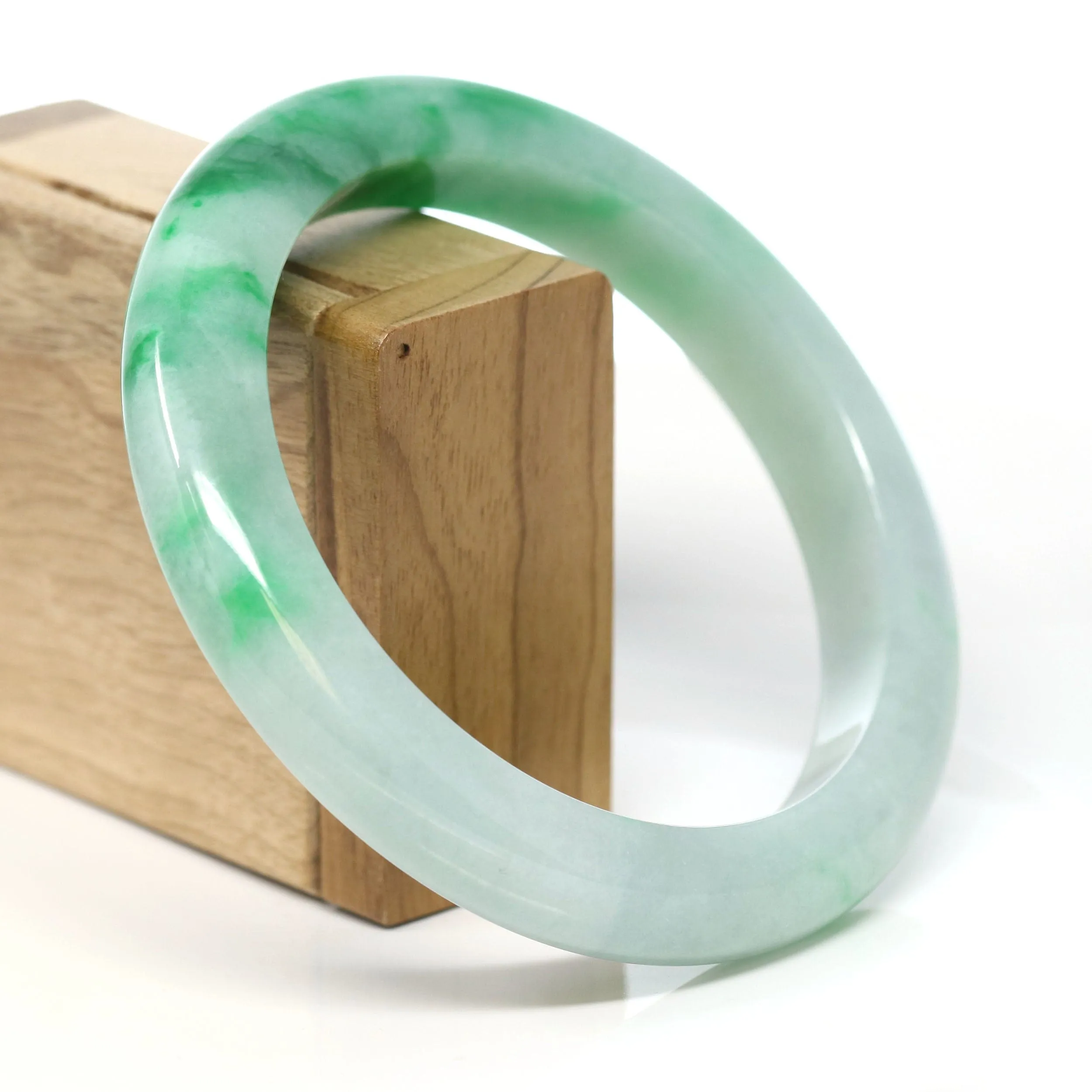Baikalla™ "Classic Bangle" Genuine Jadeite Jade Green Bangle Bracelet ( 80.59mm)#T271