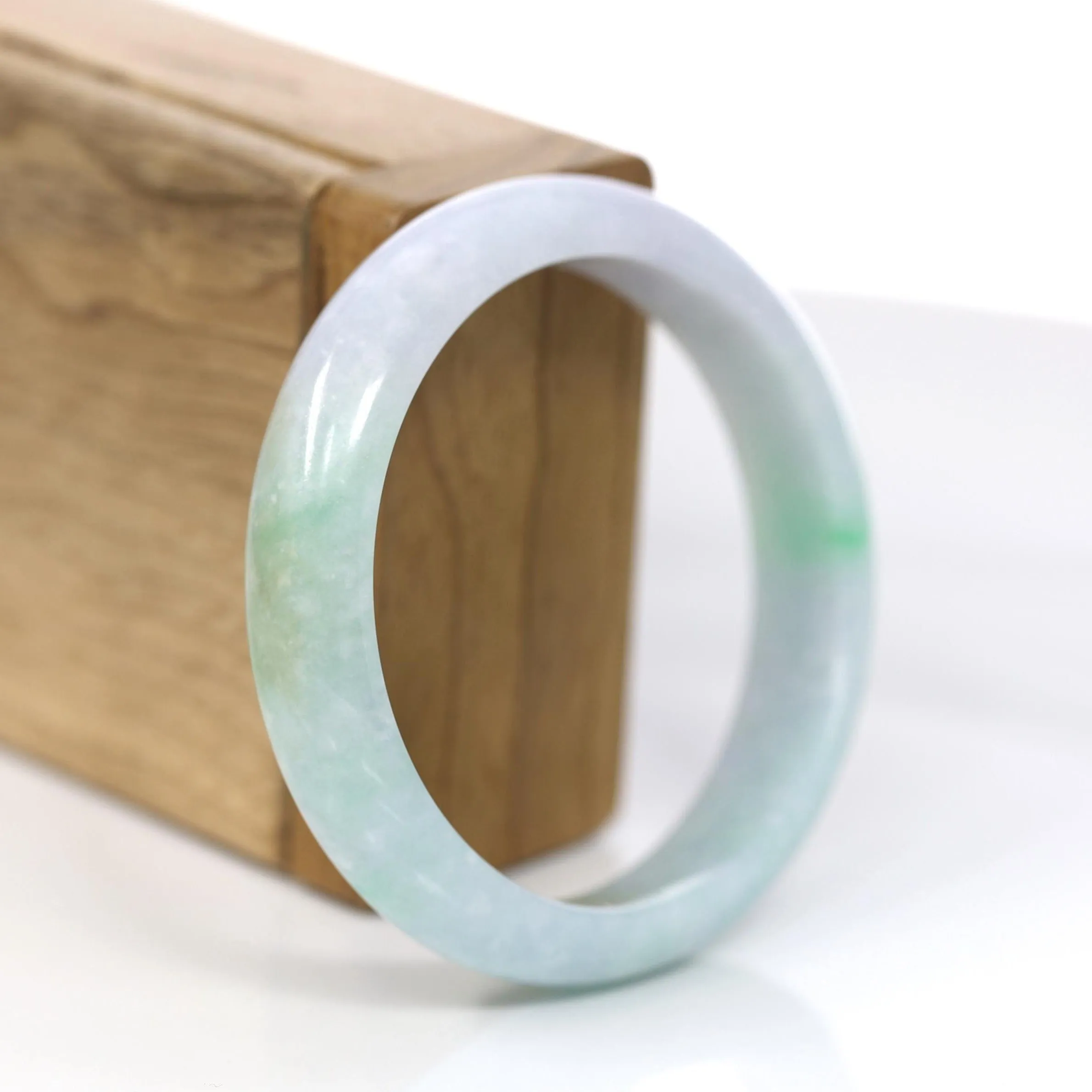Baikalla™ "Classic Bangle" Genuine Jadeite Jade Lavender & Green Bangle Bracelet (56.83mm)#371