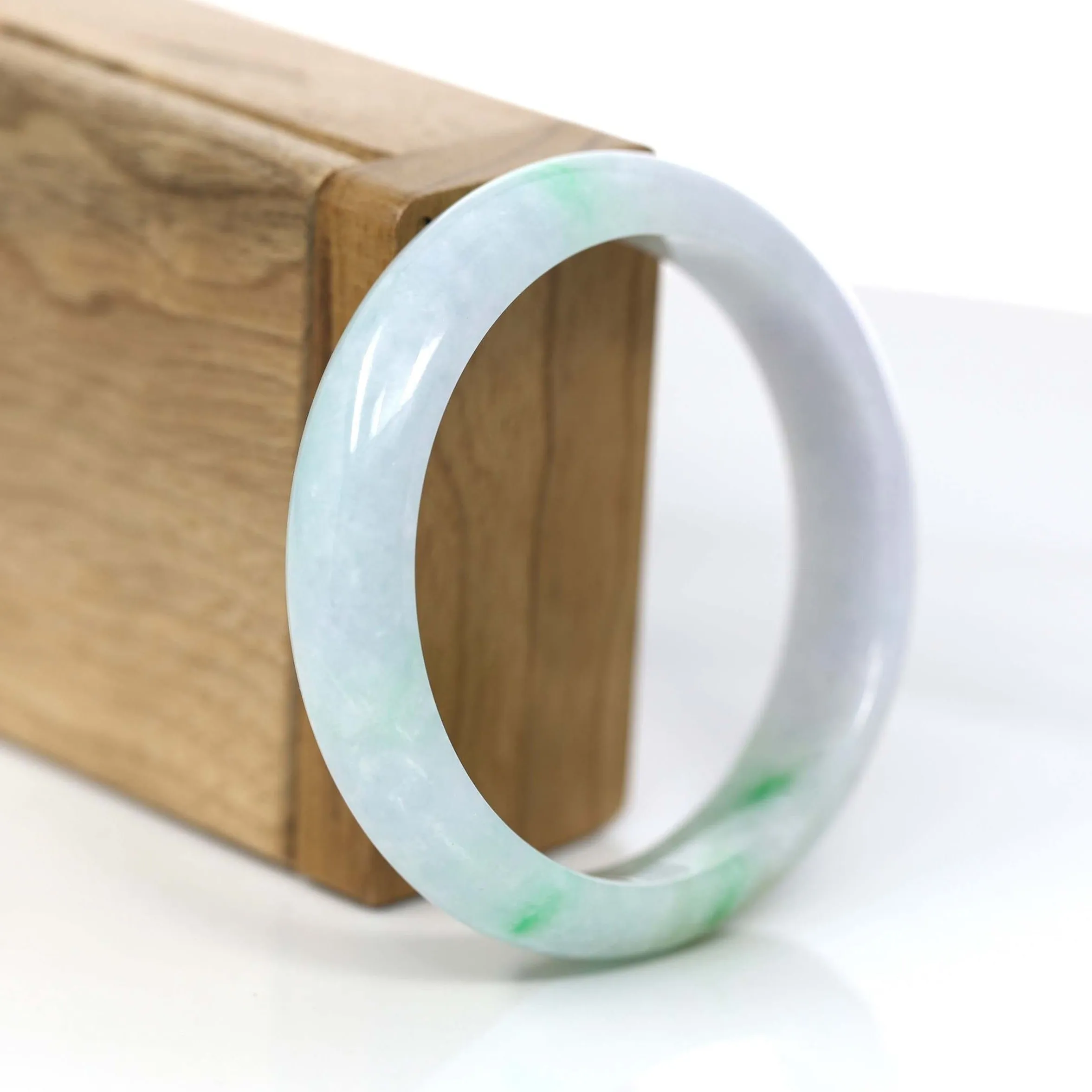 Baikalla™ "Classic Bangle" Genuine Jadeite Jade Lavender & Green Bangle Bracelet (56.83mm)#371